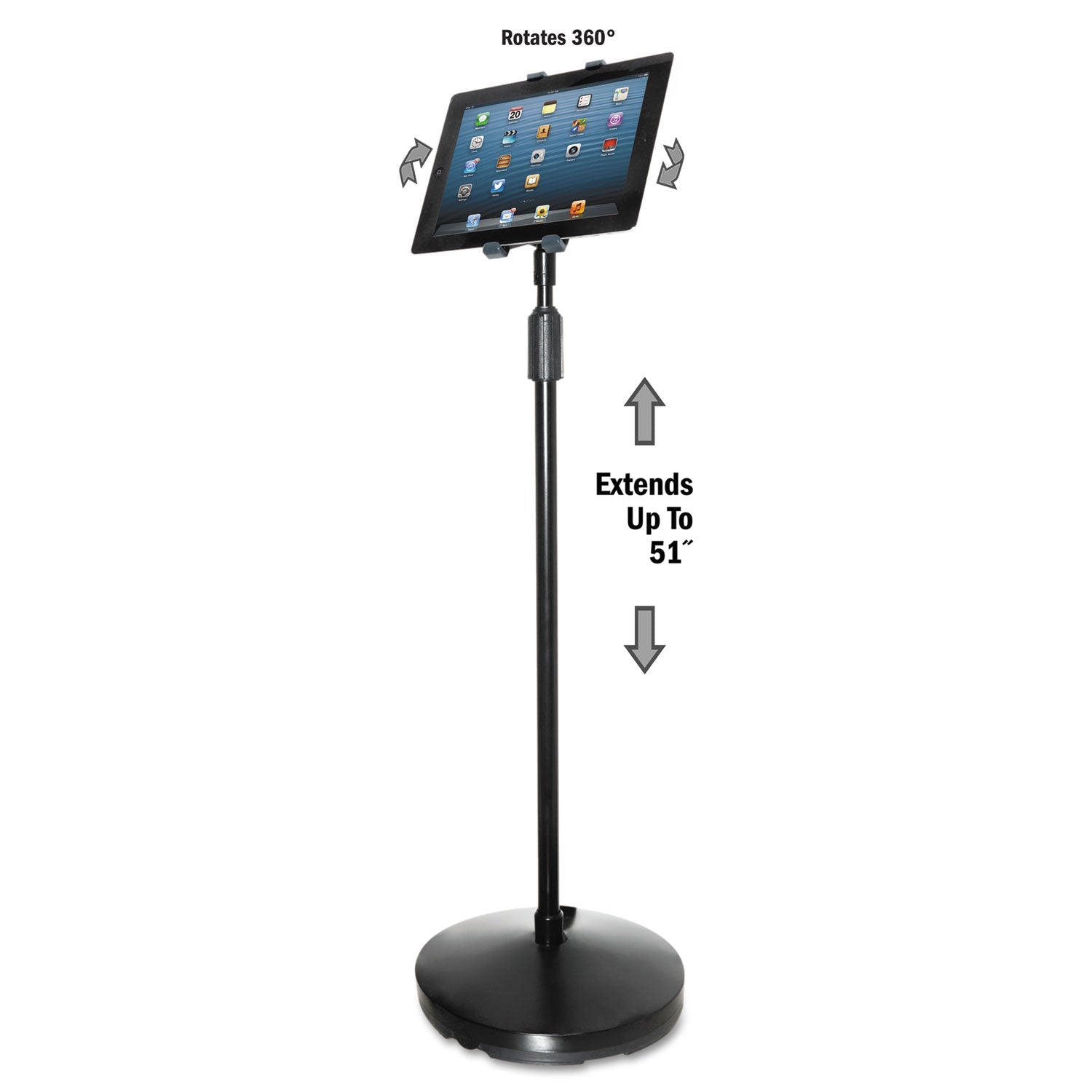 Floor Stand For Ipad And Tablets | Black