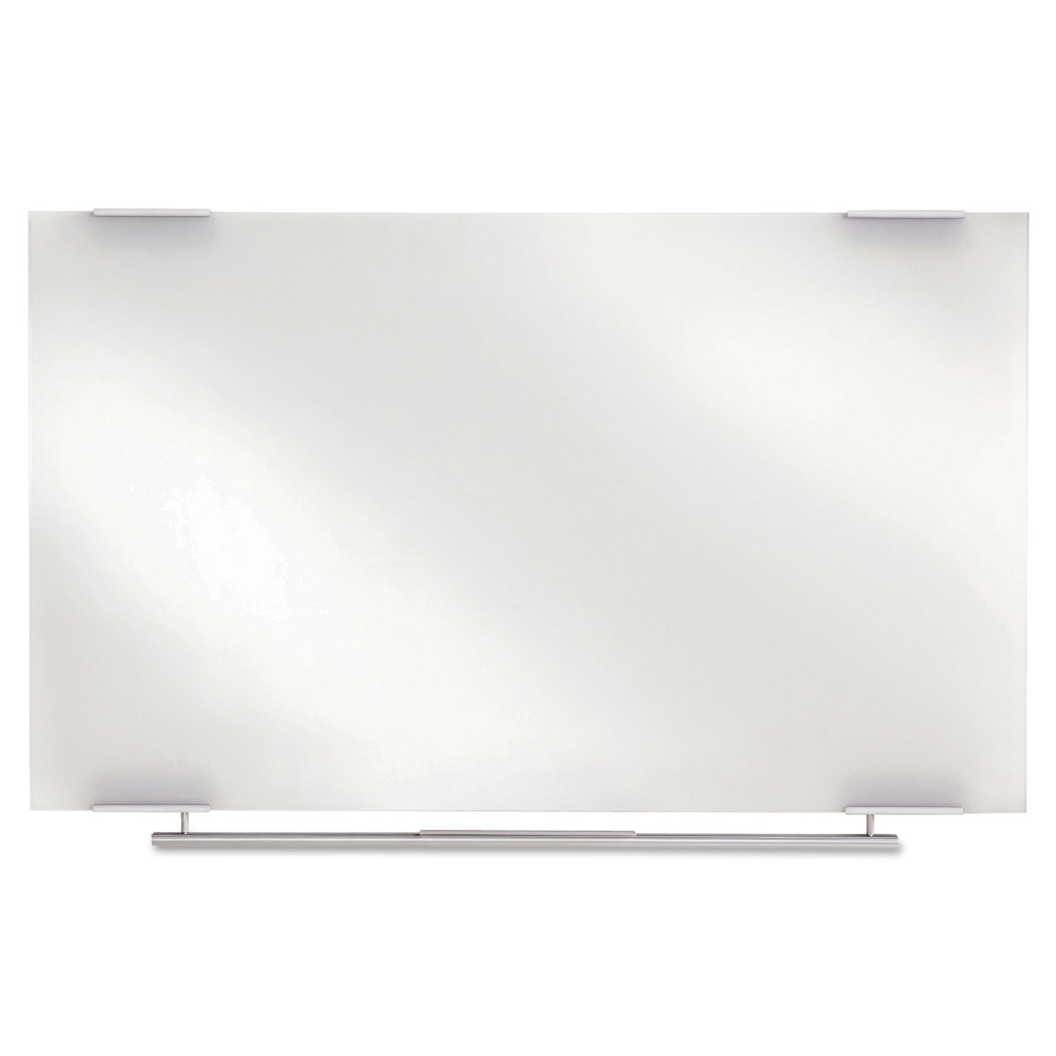 Iceberg Clarity Glass Dry Erase Board with Aluminum Trim, 48" x 36", White Surface, Satin Aluminum Frame