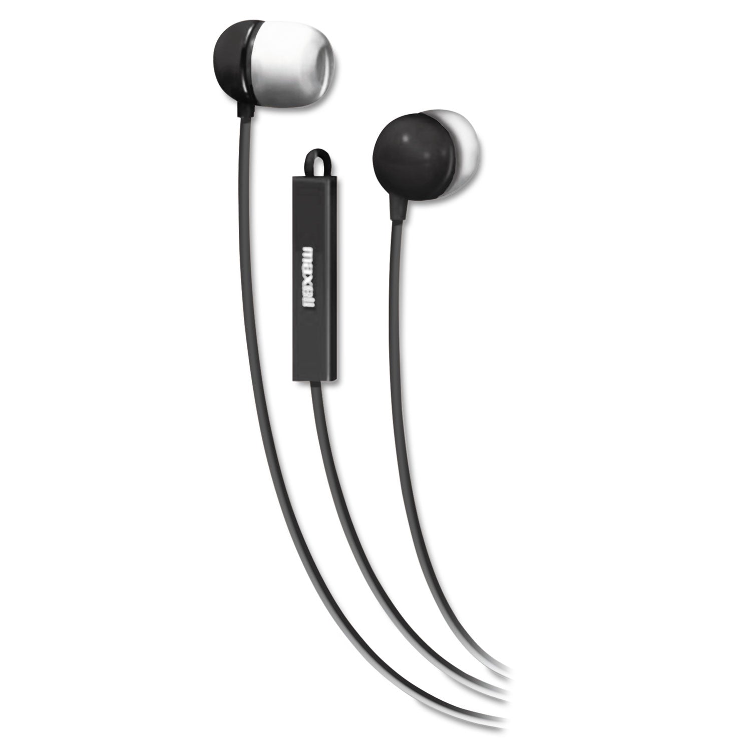Maxell® In-Ear Buds with Built-in Microphone, 4 ft Cord, Black