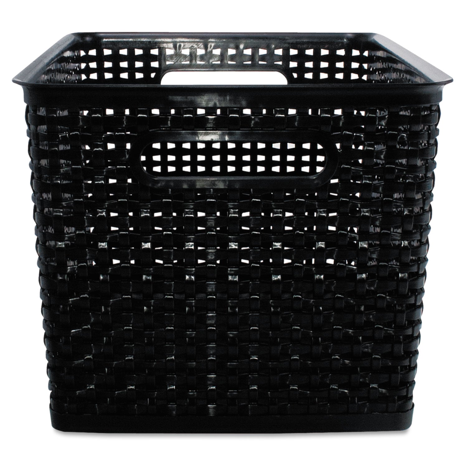 Advantus Weave Bins, 13.88 X 10.5 X 8.75, Black, 2/pack