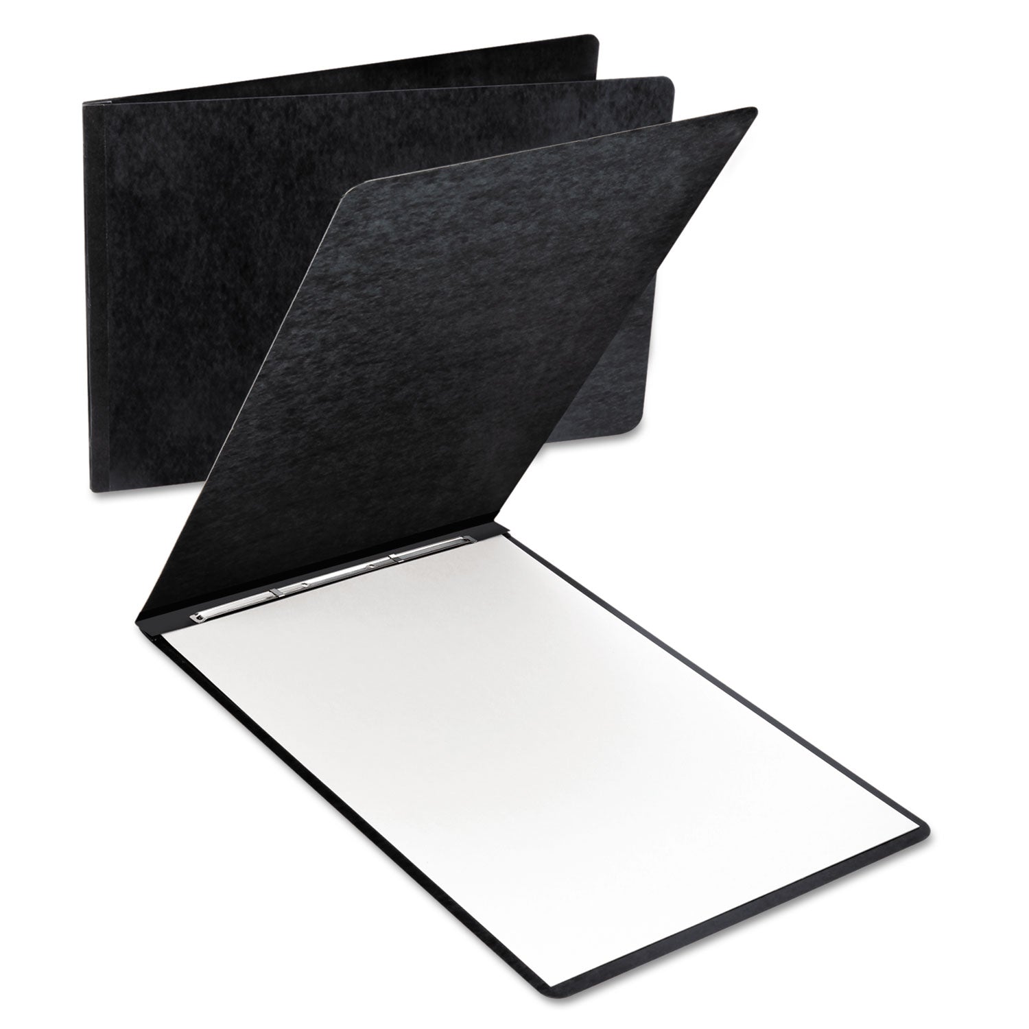 Oxford™ Extra Large Pressboard Report Cover W/ Reinforced Side Hinge, Two-Prong Fastener, 3" Capacity, 11 X 17, Black/black