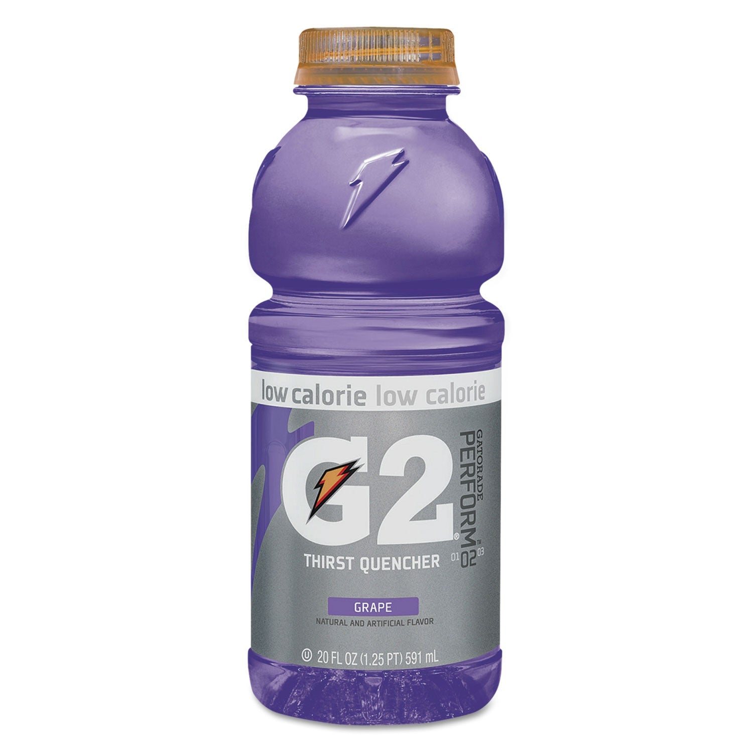 Gatorade® G2 Perform 02 Low-Calorie Thirst Quencher, Grape, 20 Oz Bottle, 24/carton