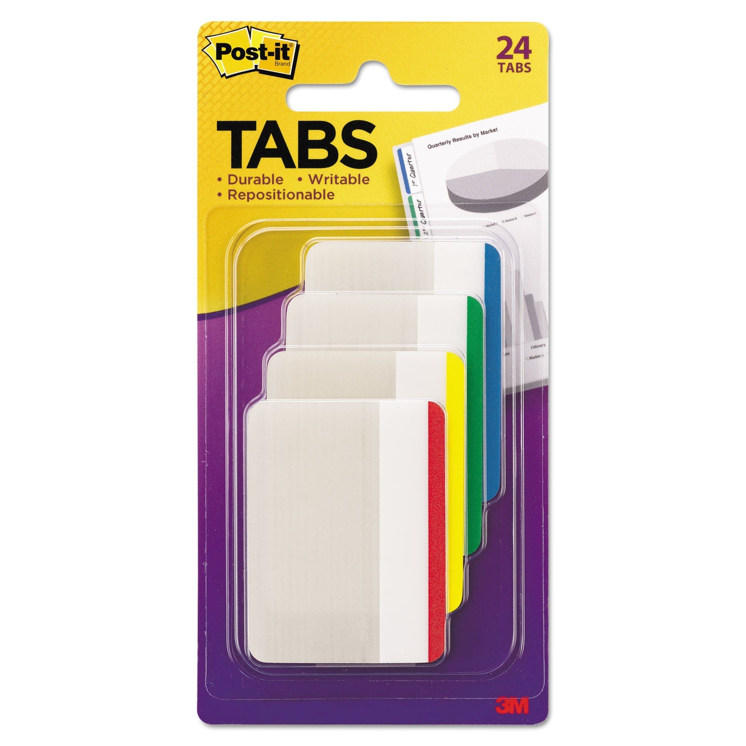Lined Tabs | Assorted 2-Inch | 24-Pack