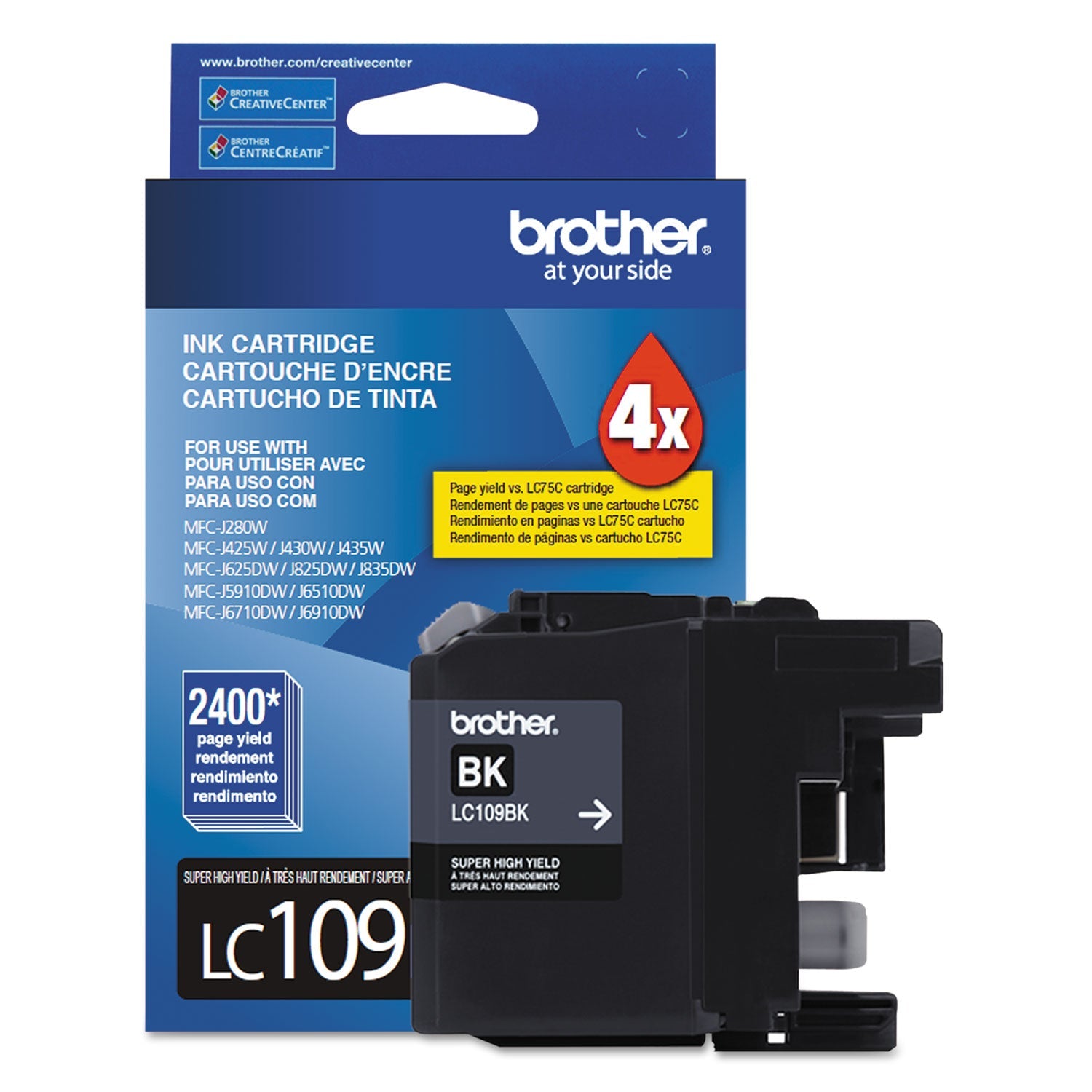 Brother Lc109bk Innobella Super High-Yield Ink, 2,400 Page-Yield, Black