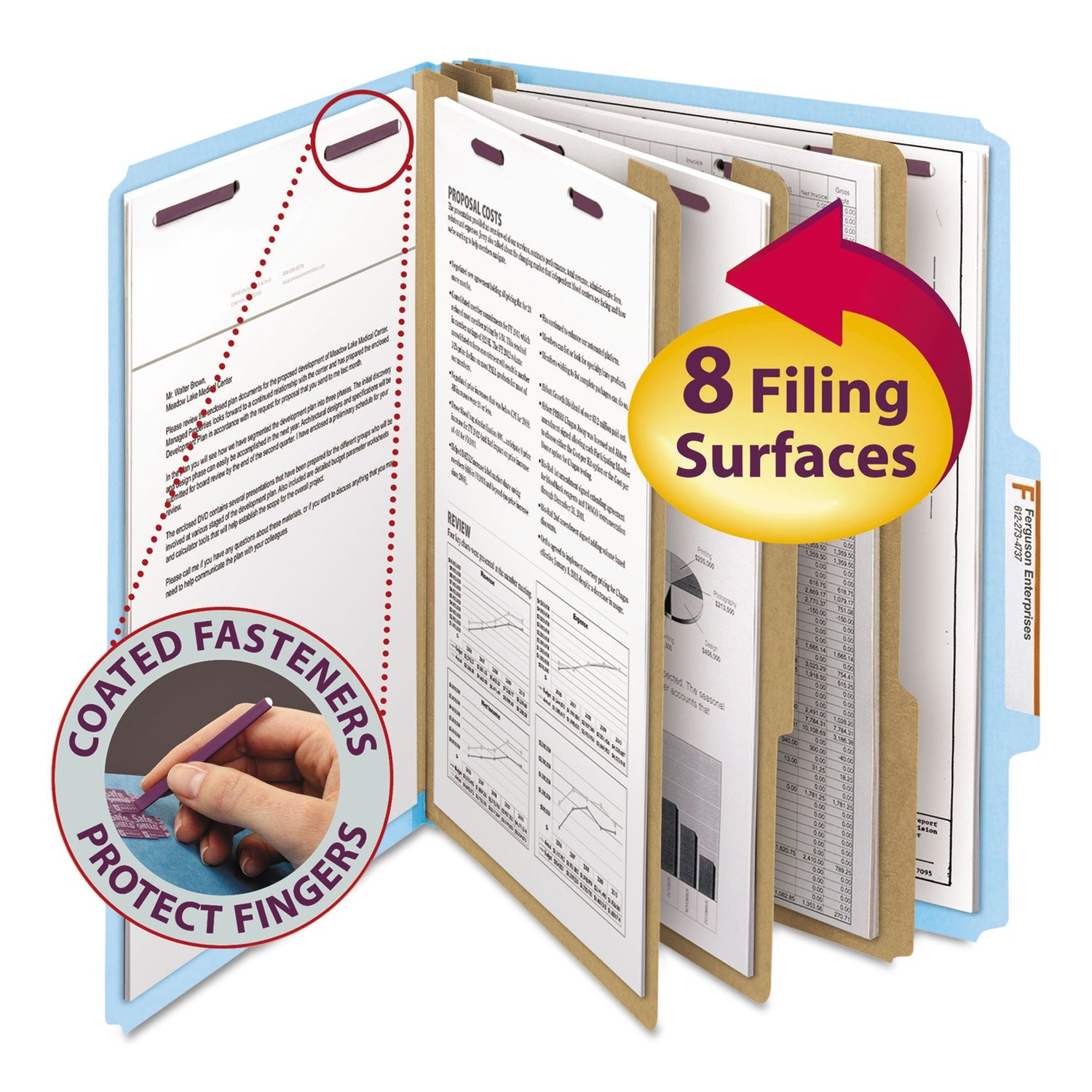 Classification Folders | Smead Pressboard Blue 10/Box