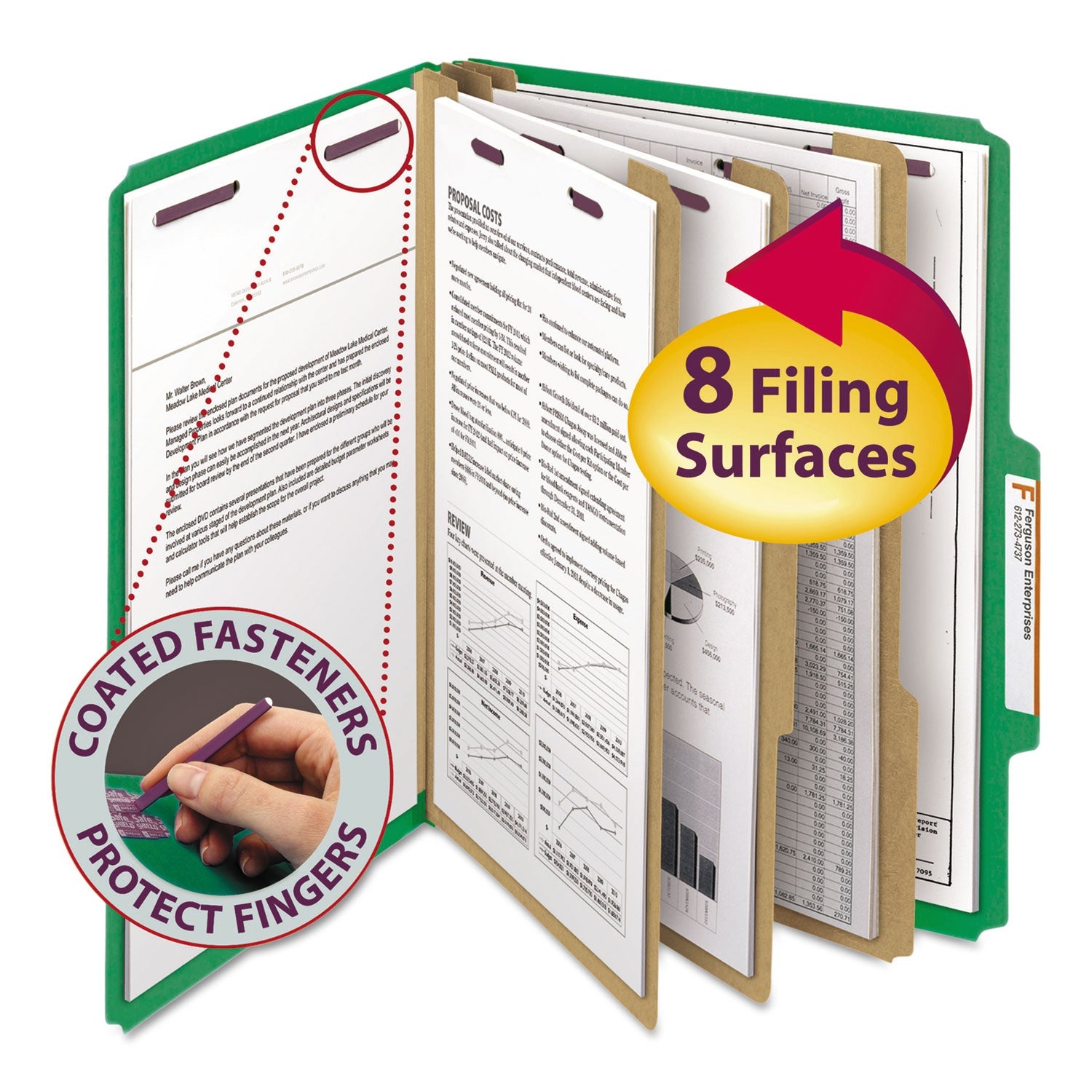 Classification Folders | Smead Eight-Section Green