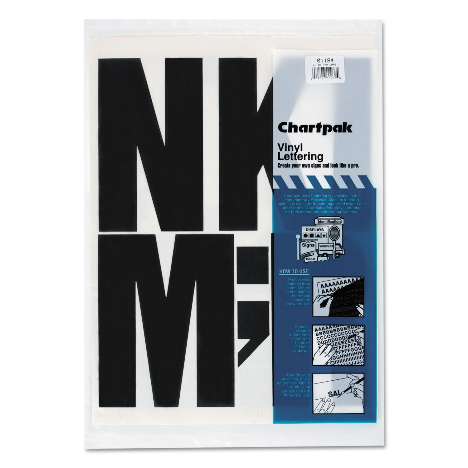 Chartpak Press-On Vinyl Uppercase Letters | 6"h