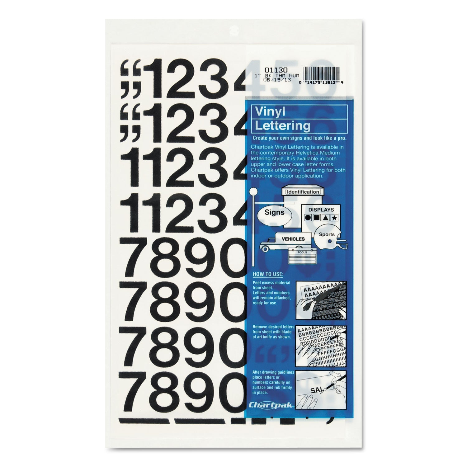 Press-On Vinyl Numbers | 1" Black | 44/pack