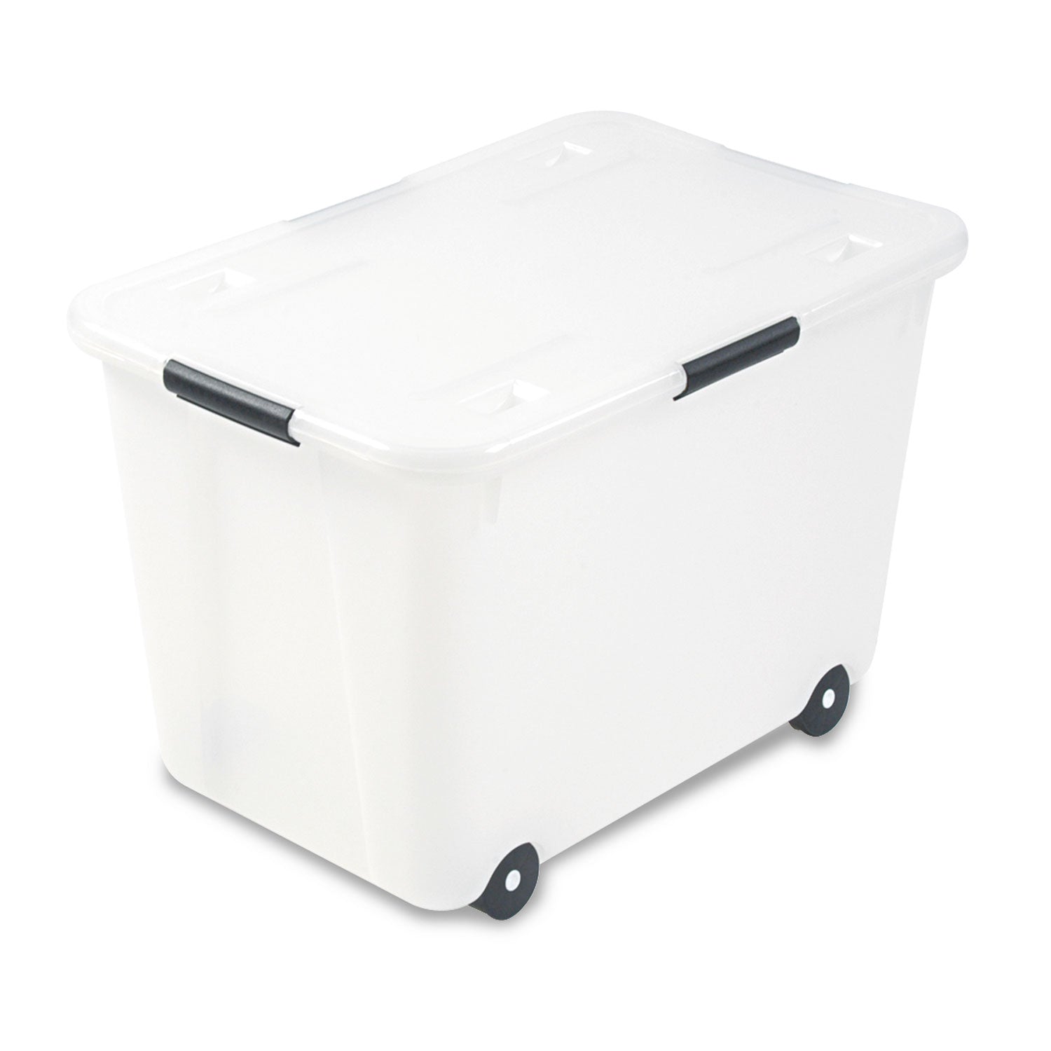 Advantus Rolling 15-Gal. Storage Box, Letter/legal Files, 23.75" X 15.75" X 15.75", Clear