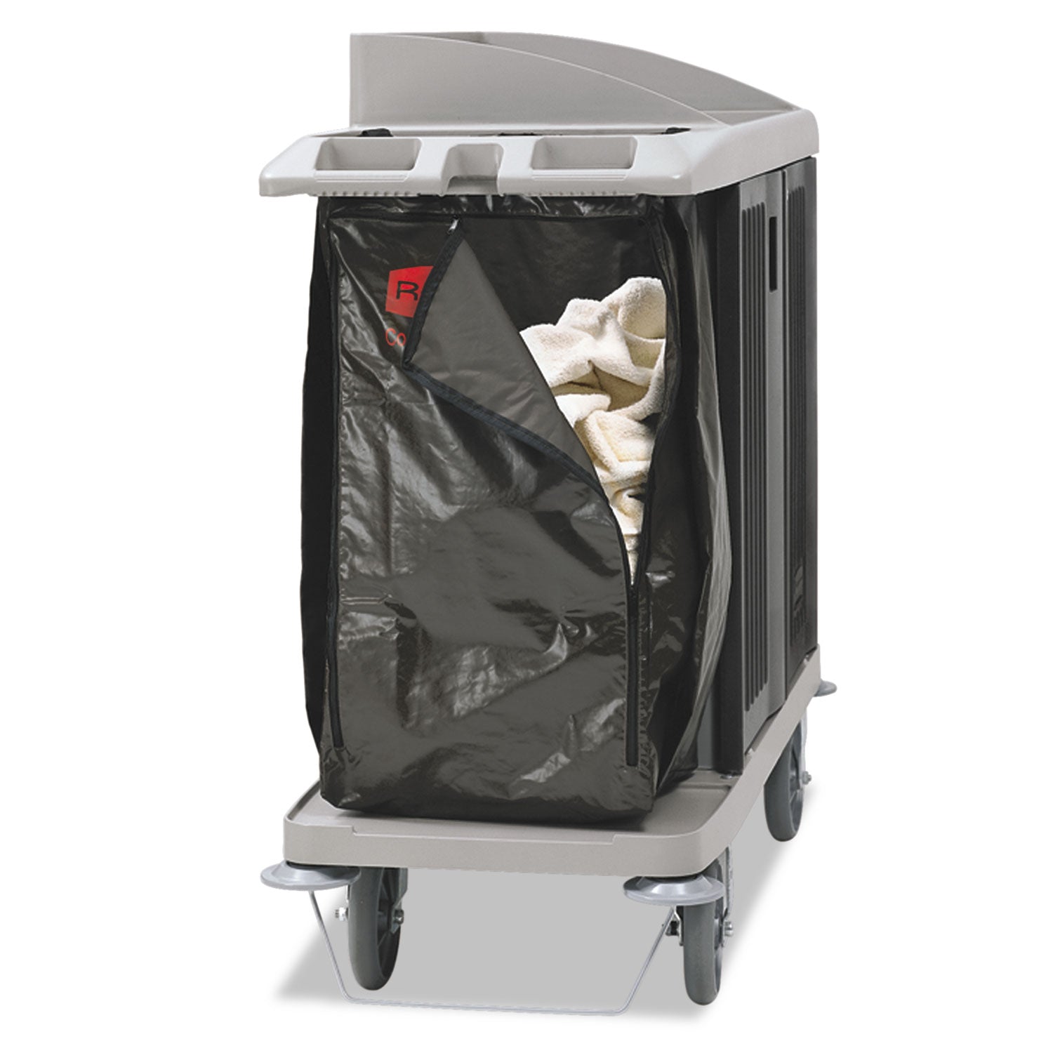 Zippered Vinyl Cleaning Cart Bag | 25 gal, Brown