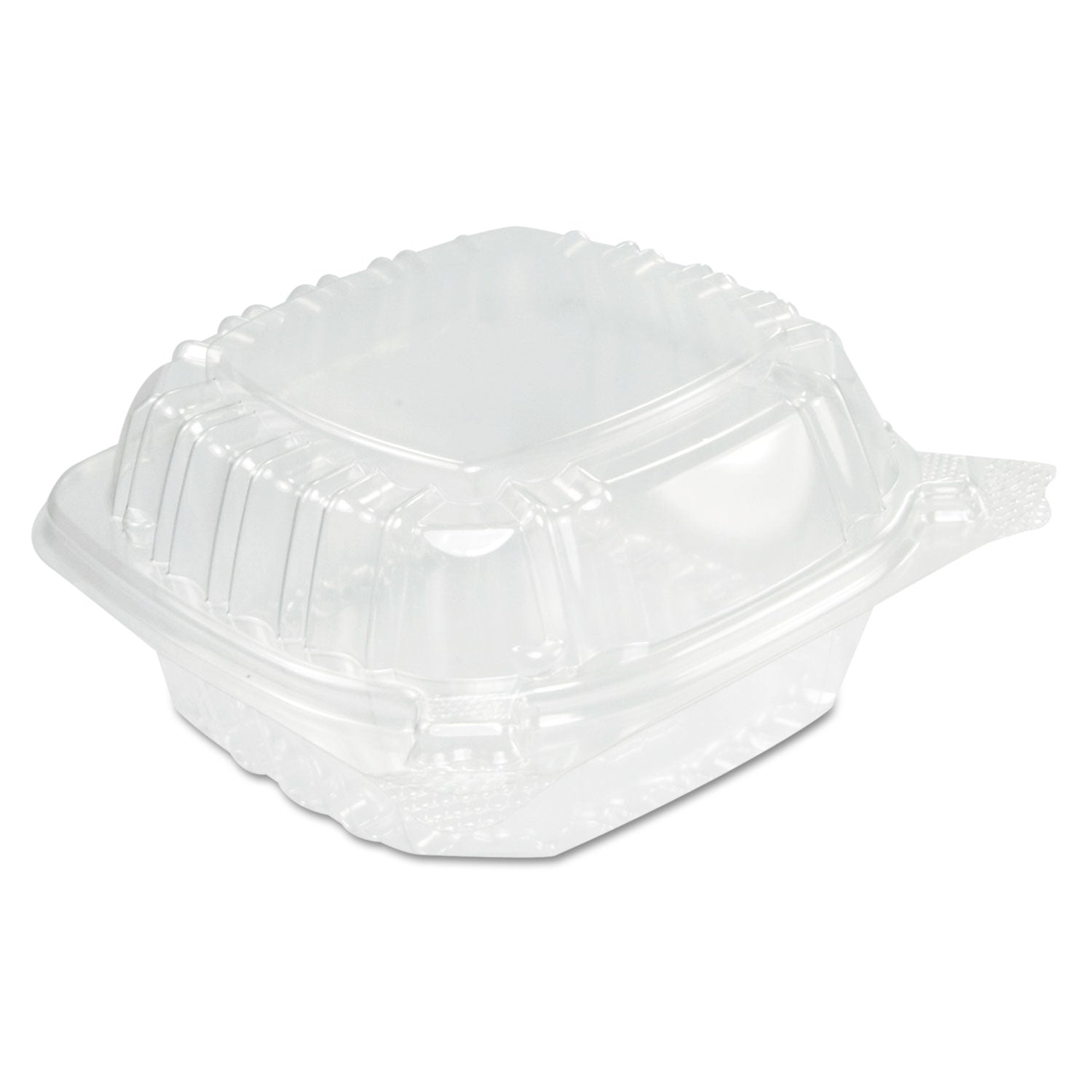 Dart® ClearSeal Hinged-Lid Plastic Containers, Sandwich Container, 13.8 oz, 5.4 x 5.3 x 2.6, Clear, Plastic, 500/Carton