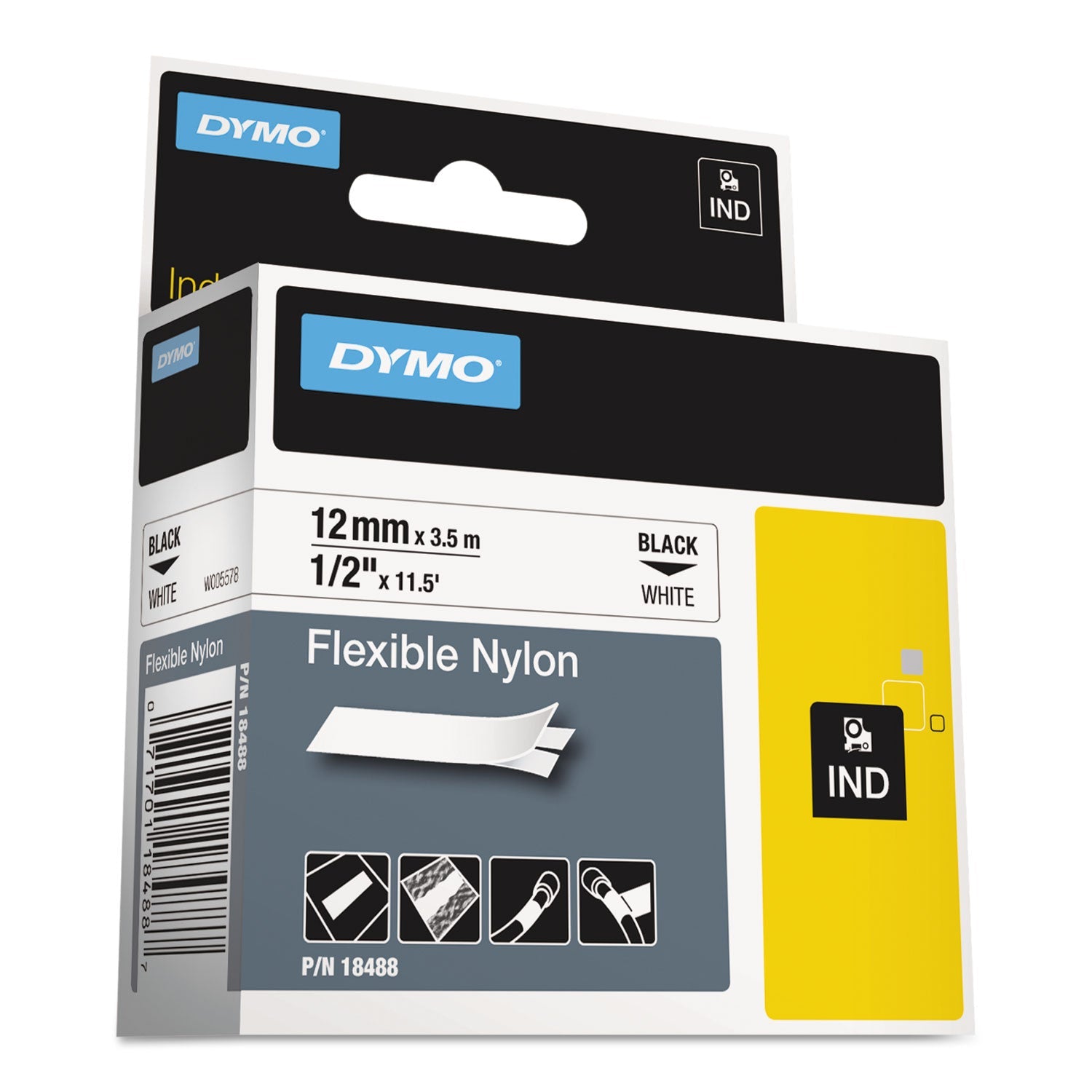 Industrial Label Tape | DYMO® Rhino 0.5" White