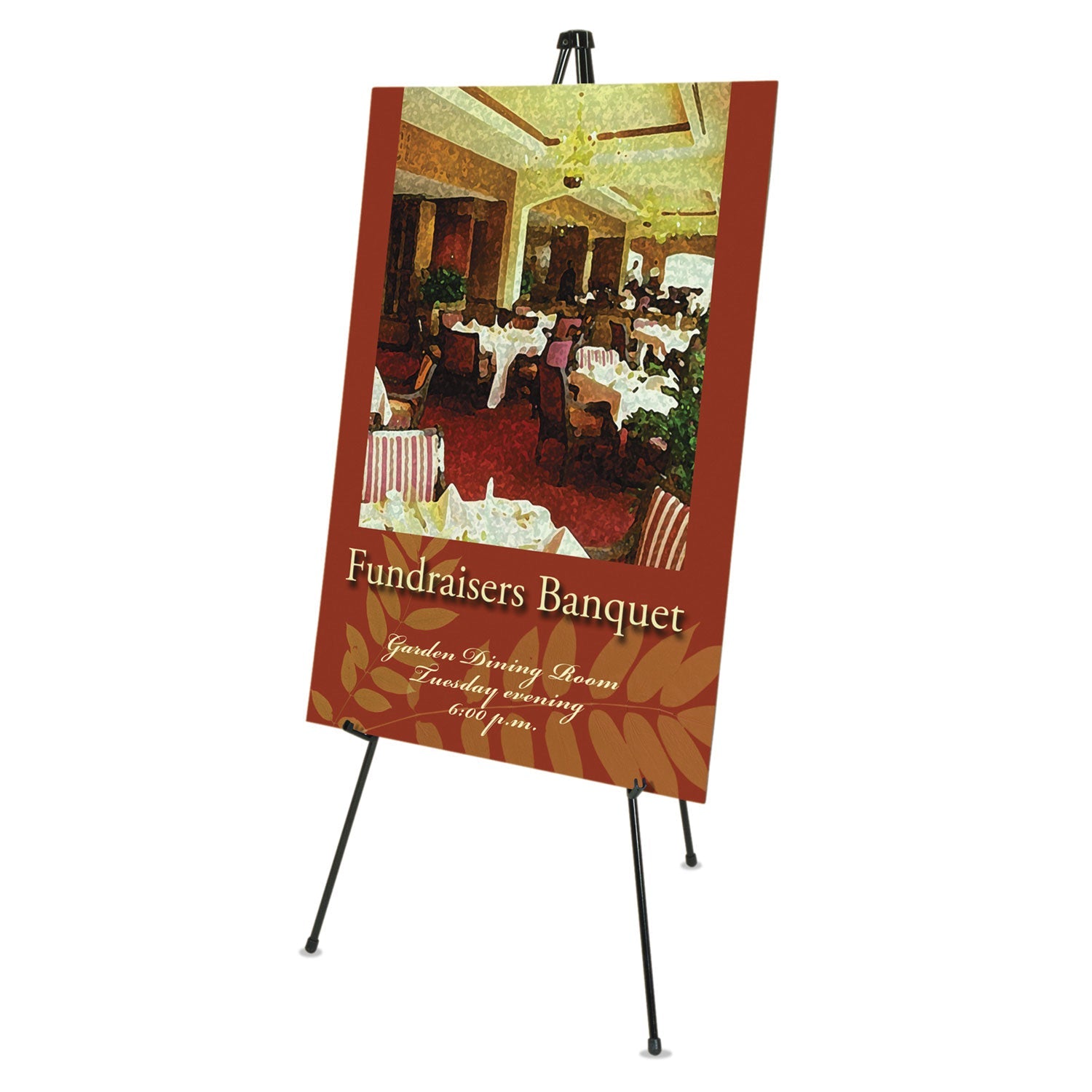 Quartet® Heavy-Duty Adjustable Instant Easel Stand, 25" To 63" High, Steel, Black