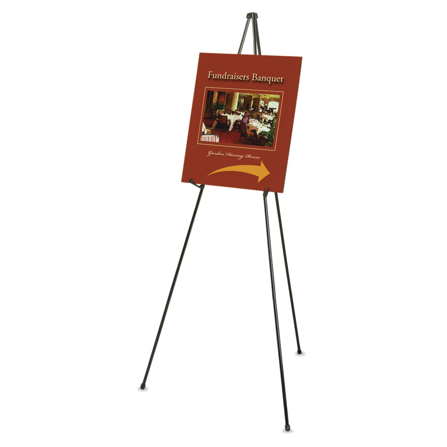 Quartet® Heavy-Duty Adjustable Instant Easel Stand, 25" To 63" High, Steel, Black