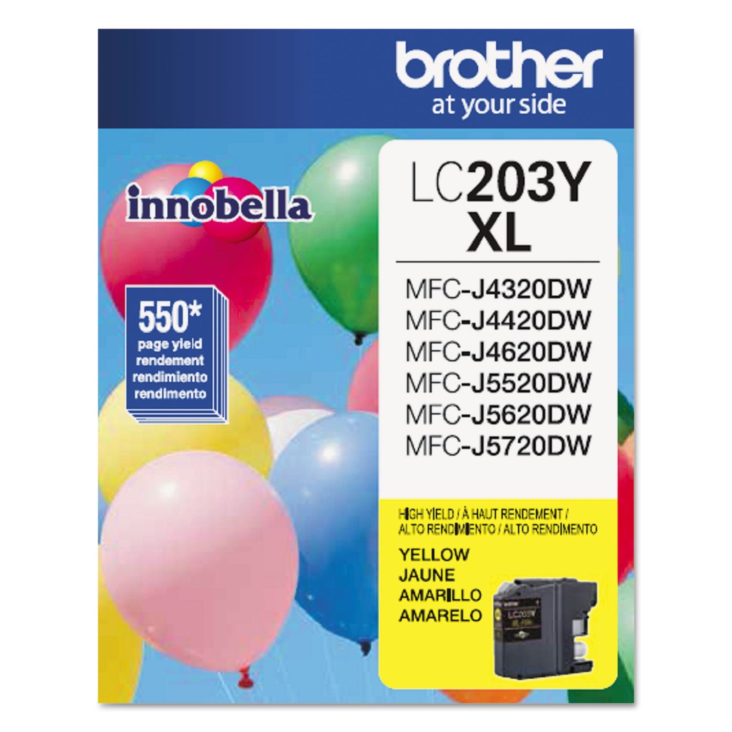 High-Yield Yellow Ink | Brother LC203Y, 550-Yield
