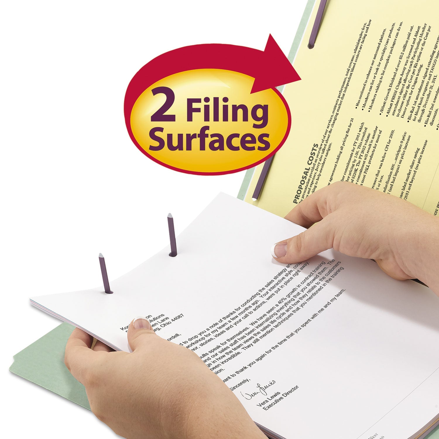 Smead Recycled Pressboard Fastener Folders, 1" Expansion, 2 Fasteners, Legal Size, Gray-Green Exterior, 25/Box