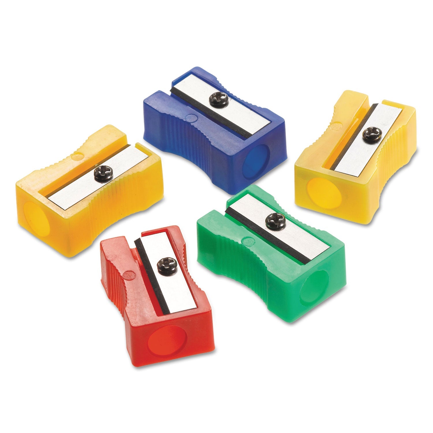 Westcott® One-Hole Manual Pencil Sharpeners, 4 X 2 X 1, Assorted Colors, 24/pack