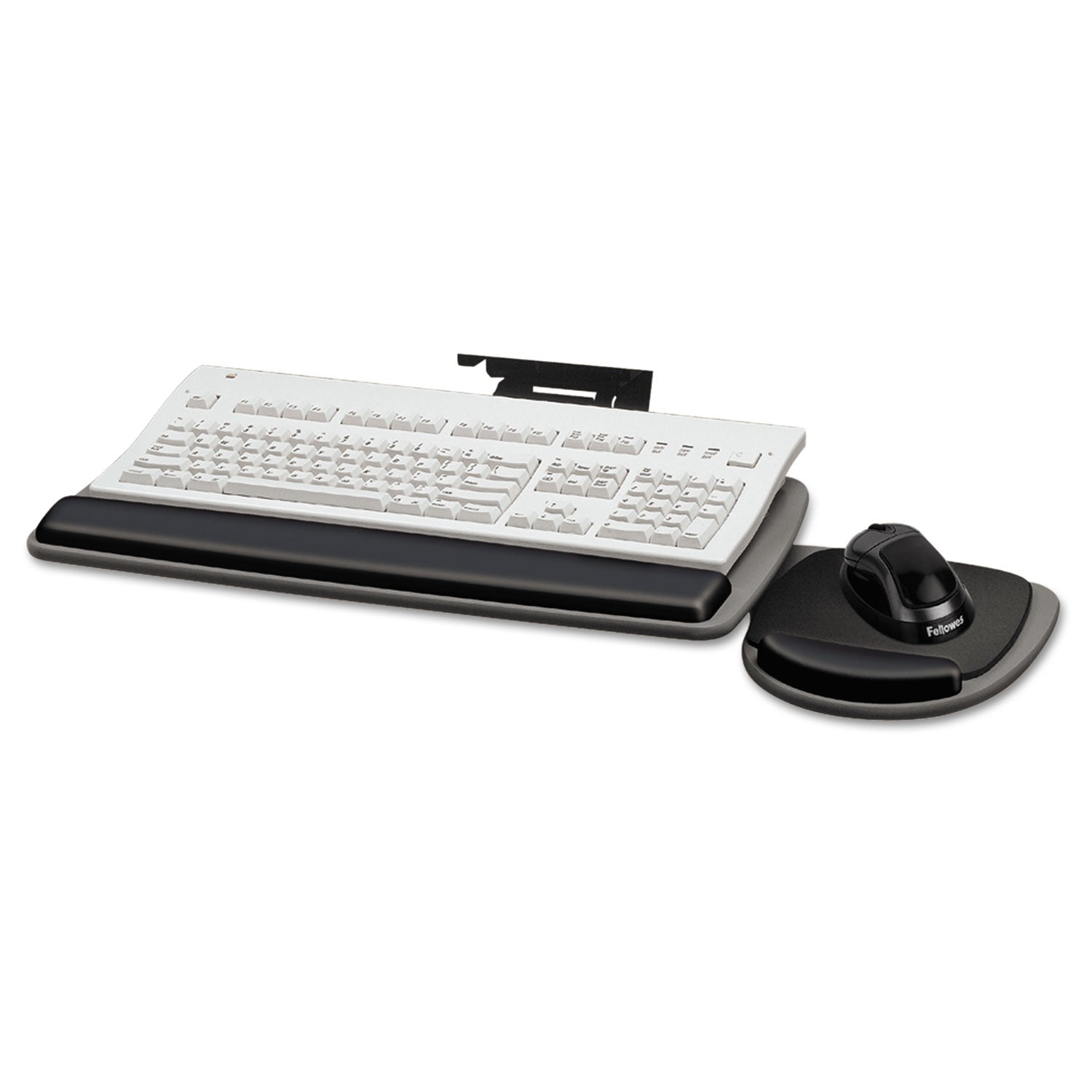 Fellowes® Adjustable Standard Keyboard Platform, 20.25w X 11.13d, Graphite/black