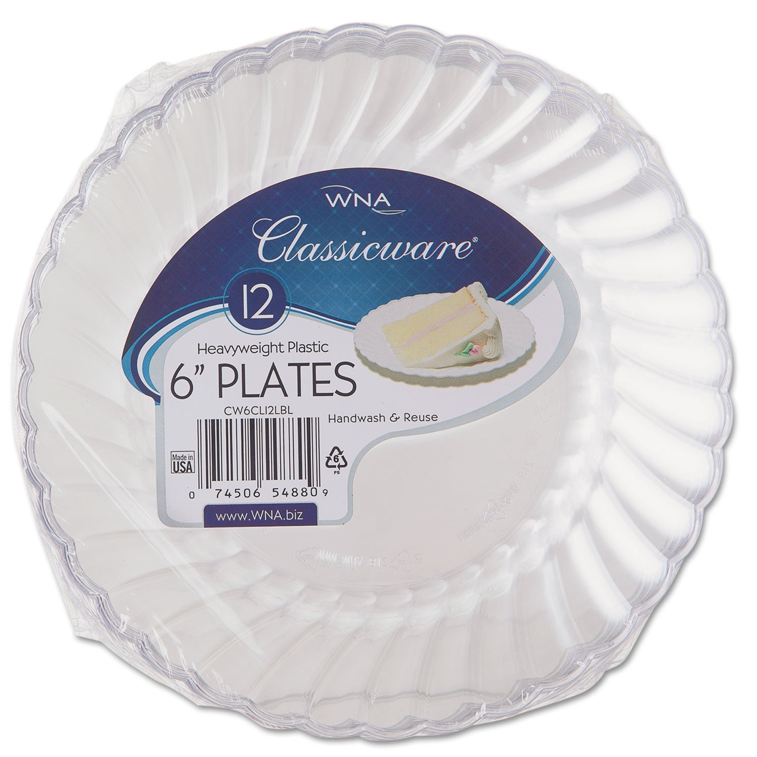 Classicware Plastic Plates | 6" | Clear | 180-Ct
