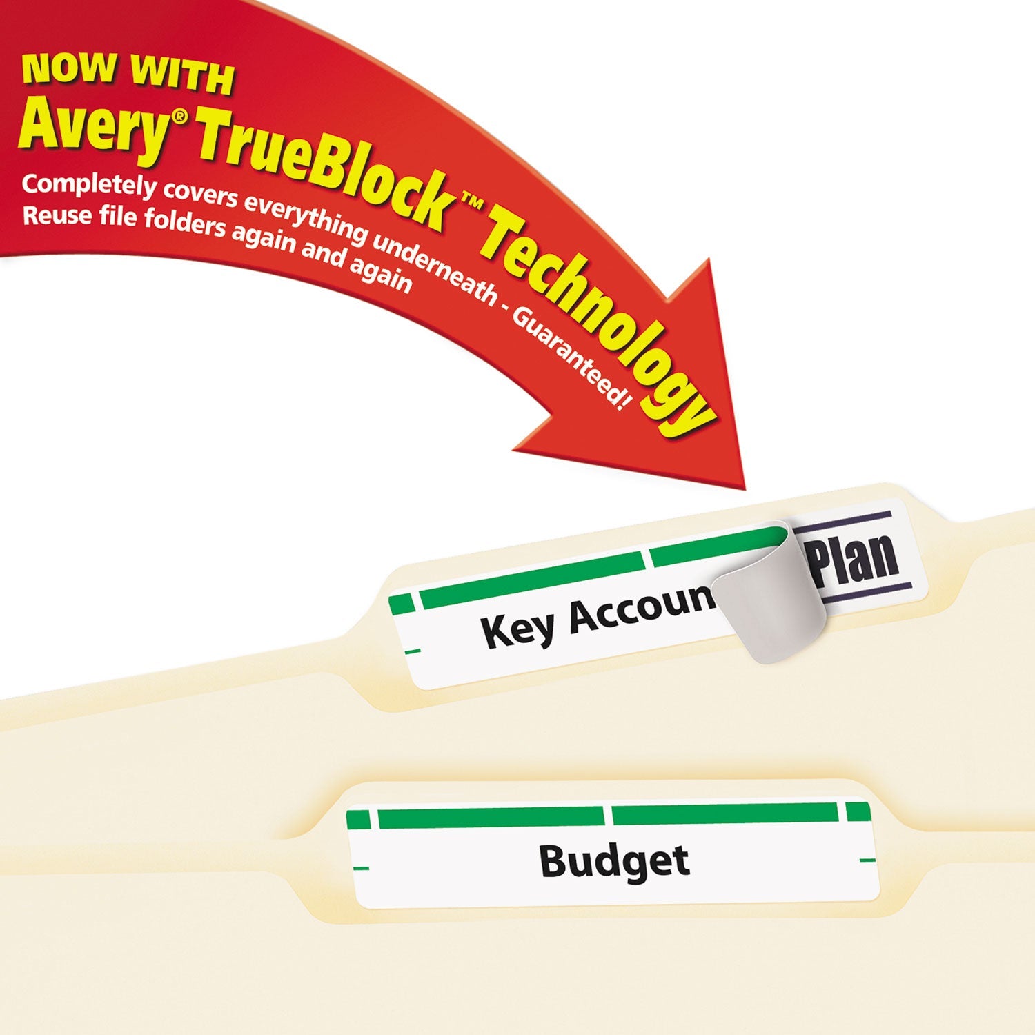 Avery® Permanent Trueblock File Folder Labels With Sure Feed Technology, 0.66 X 3.44, White, 30/sheet, 50 Sheets/box