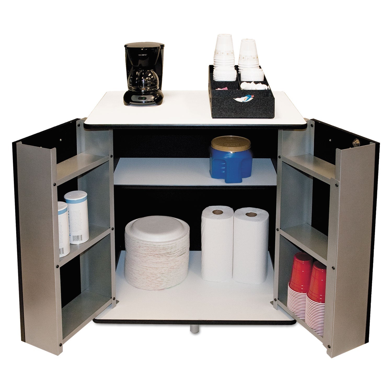 Vertiflex Refreshment Stand | Wood White/Black