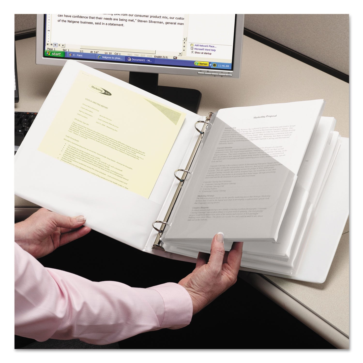 Smead Organized Up Poly Slash Jackets, 2-Sections, Letter Size, Clear, 5/pack