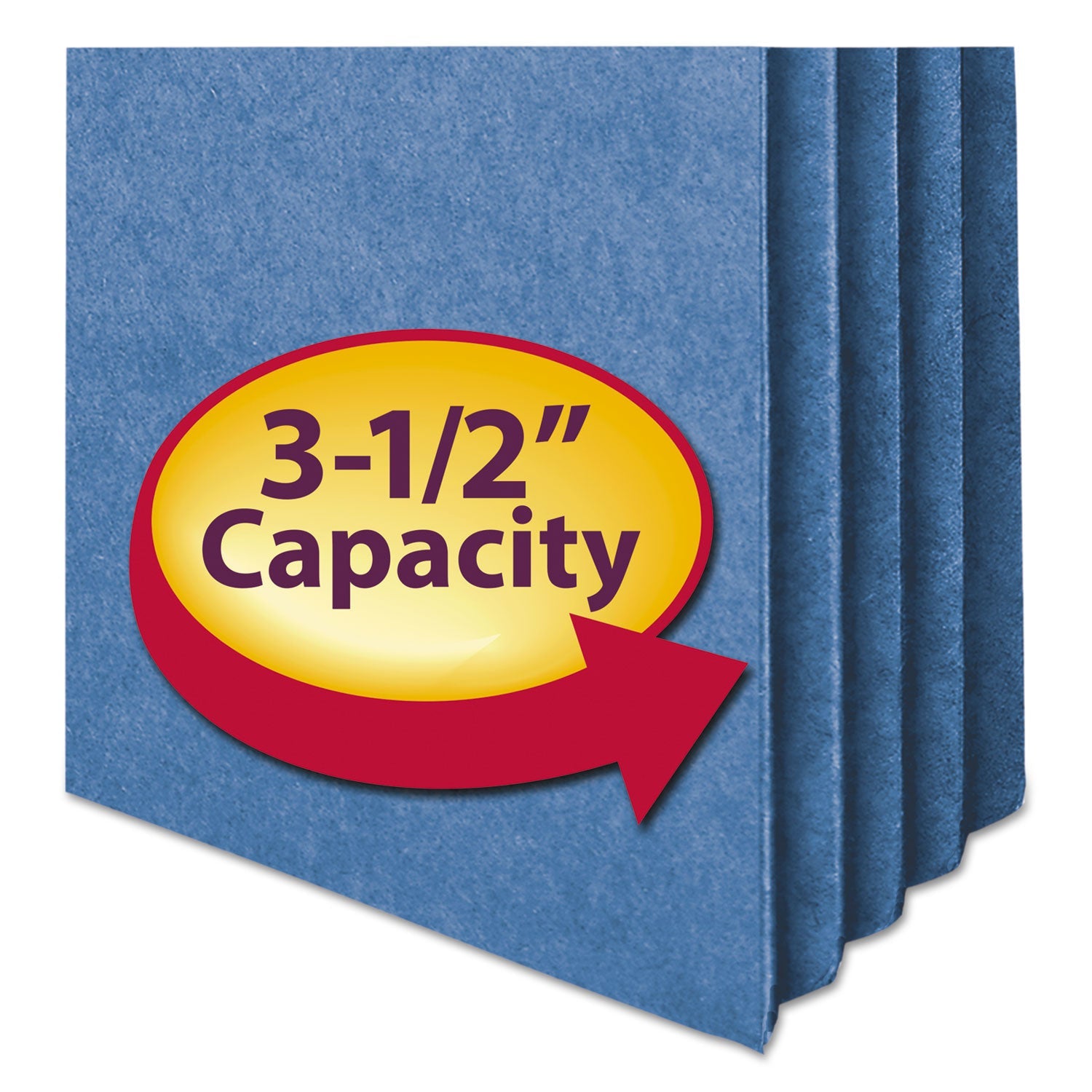 Smead Colored File Pockets, 3.5" Expansion, Letter Size, Blue