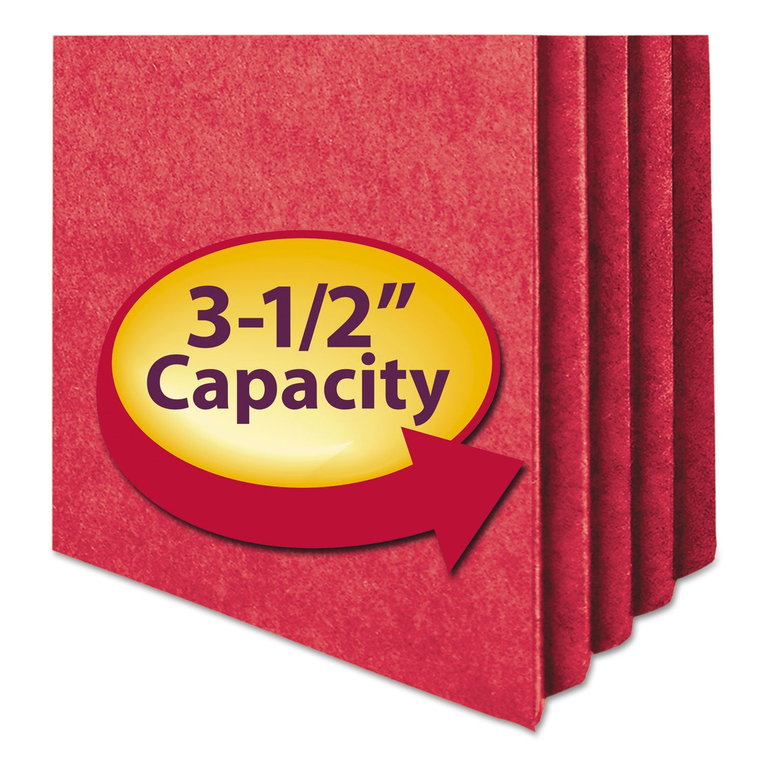 Smead Colored File Pockets, 3.5" Expansion, Letter Size, Red