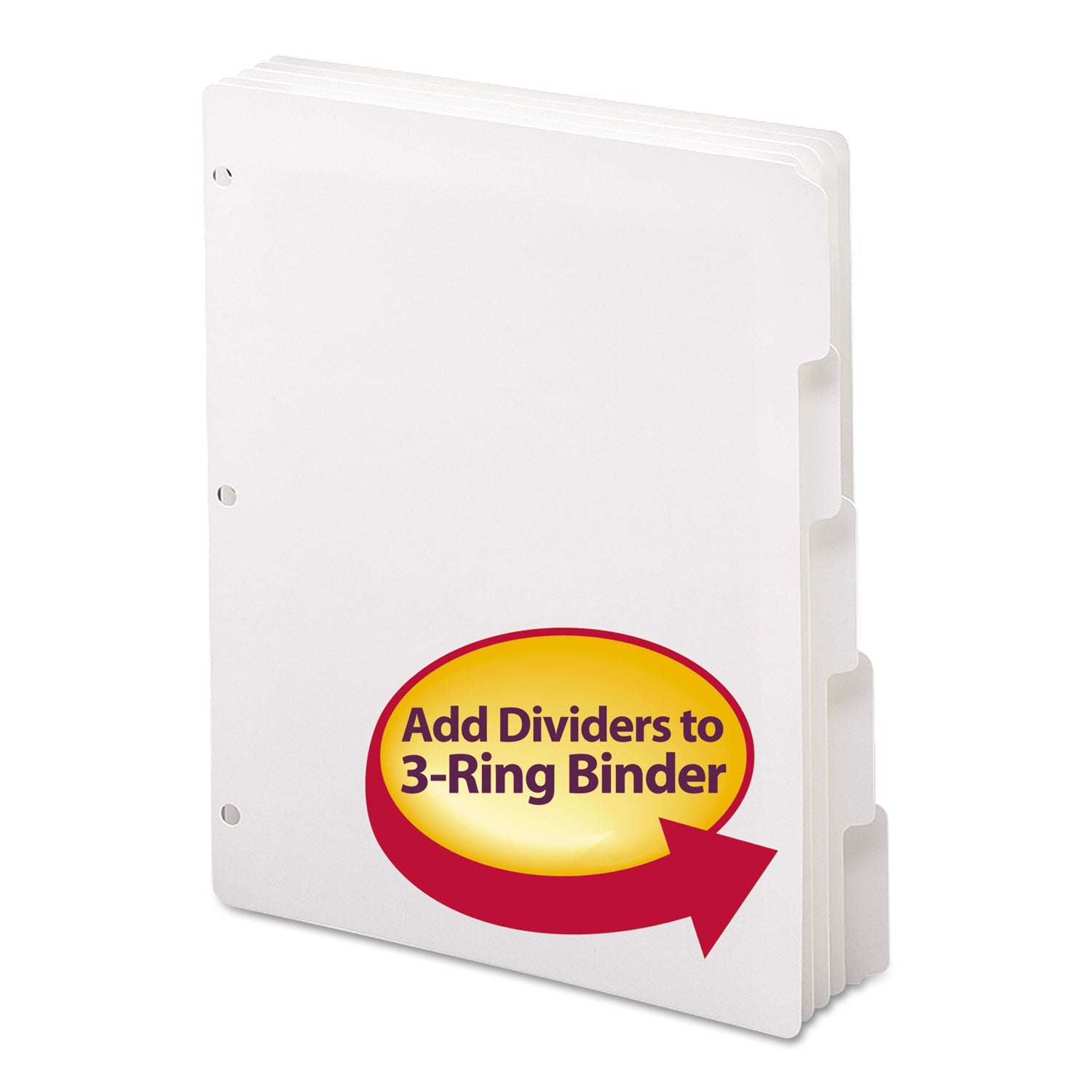 Three-Ring Binder Divider | Smead 5-Tab, White