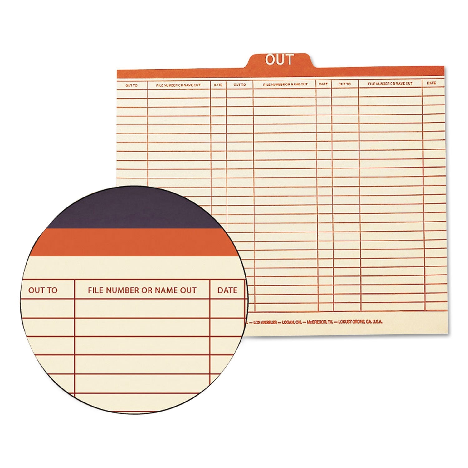 Manila Out Guides | Printed Form | 100/Box