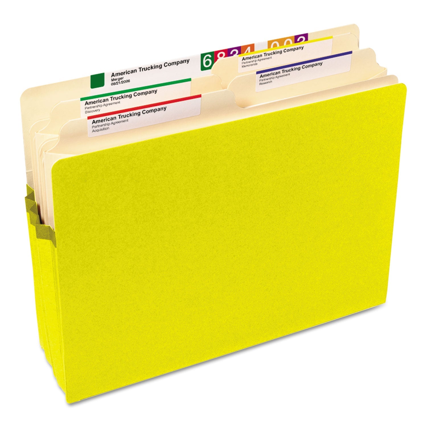 Smead Colored File Pockets, 3.5" Expansion, Letter Size, Yellow