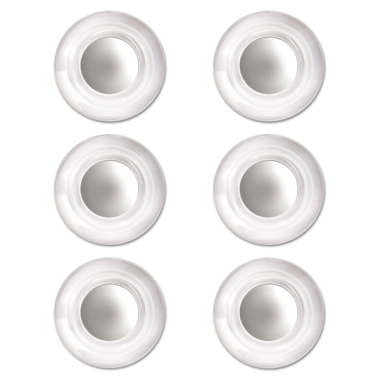Quartet® Glass Magnets, Large, Clear, 0.45" Diameter, 6/Pack