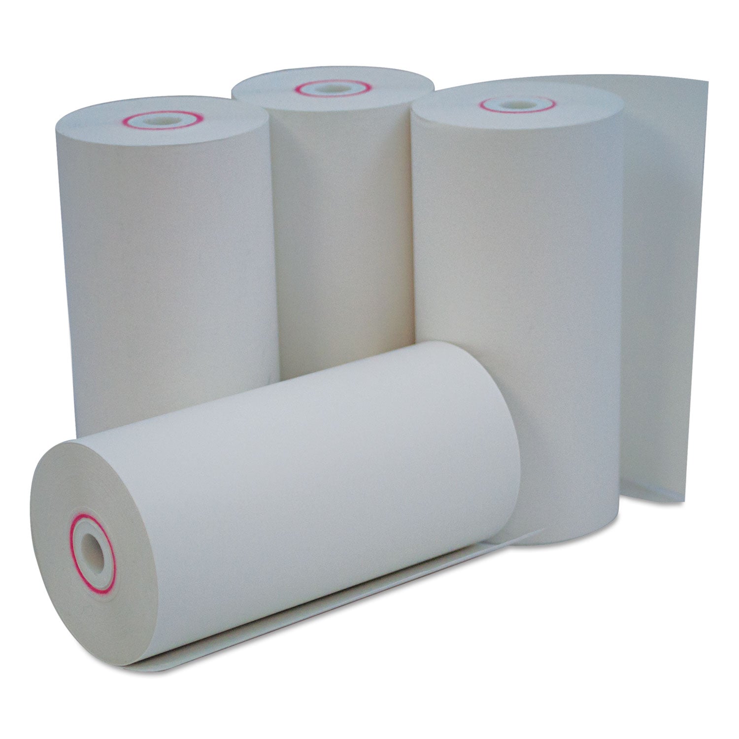 Universal® Direct Thermal Print Paper Rolls, 0.38" Core, 4.38" x 127 ft, White, 50/Carton