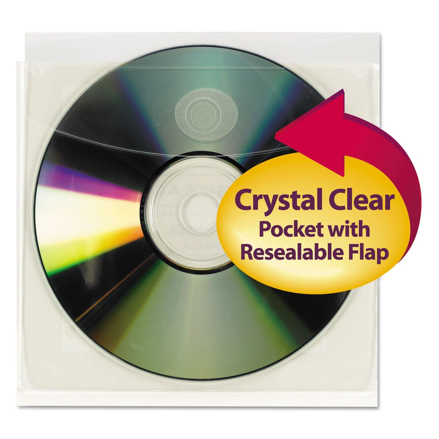Self-Adhesive CD/Diskette Pockets | Clear, 10/Pack