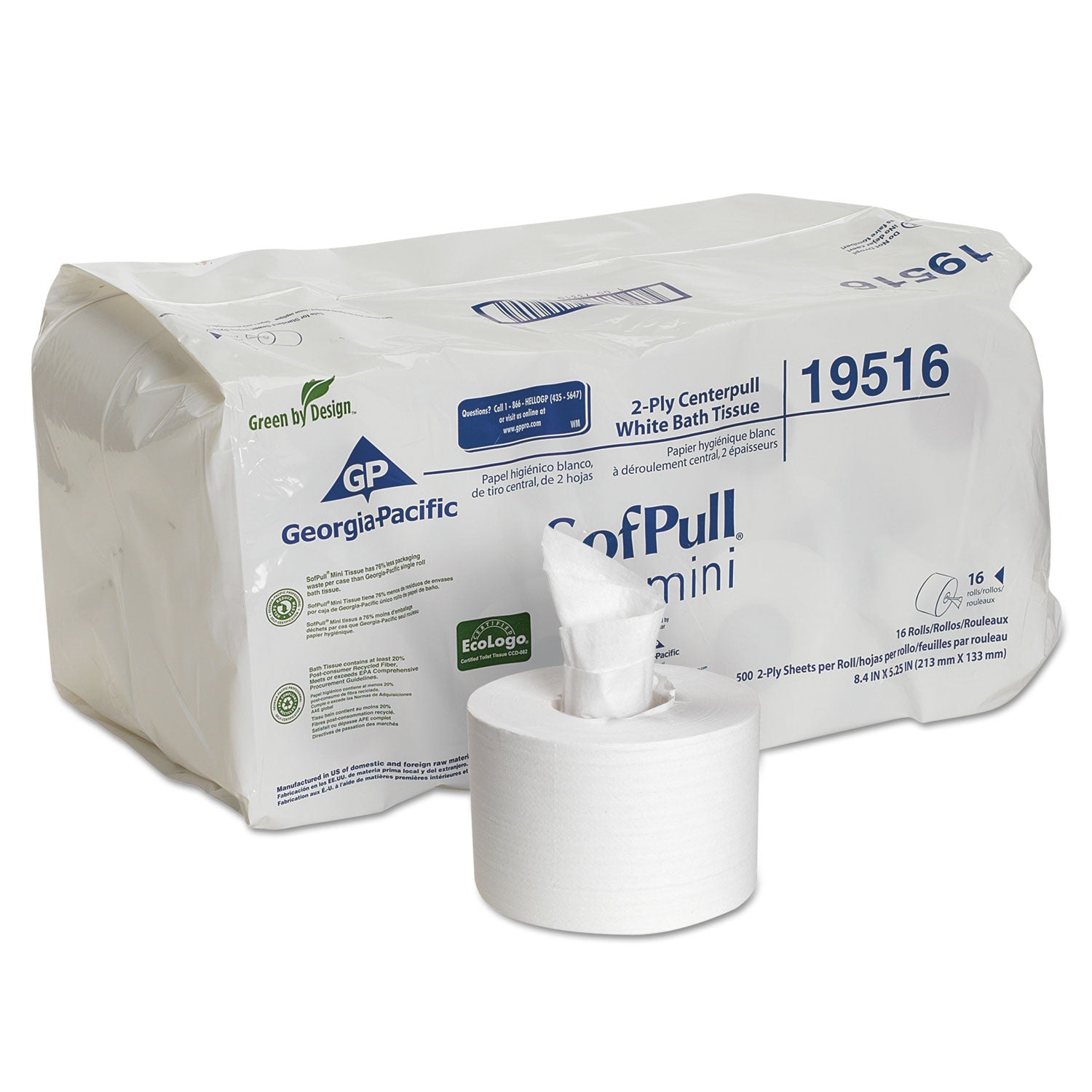 SofPull Mini Centerpull Bath Tissue | 16 Rolls