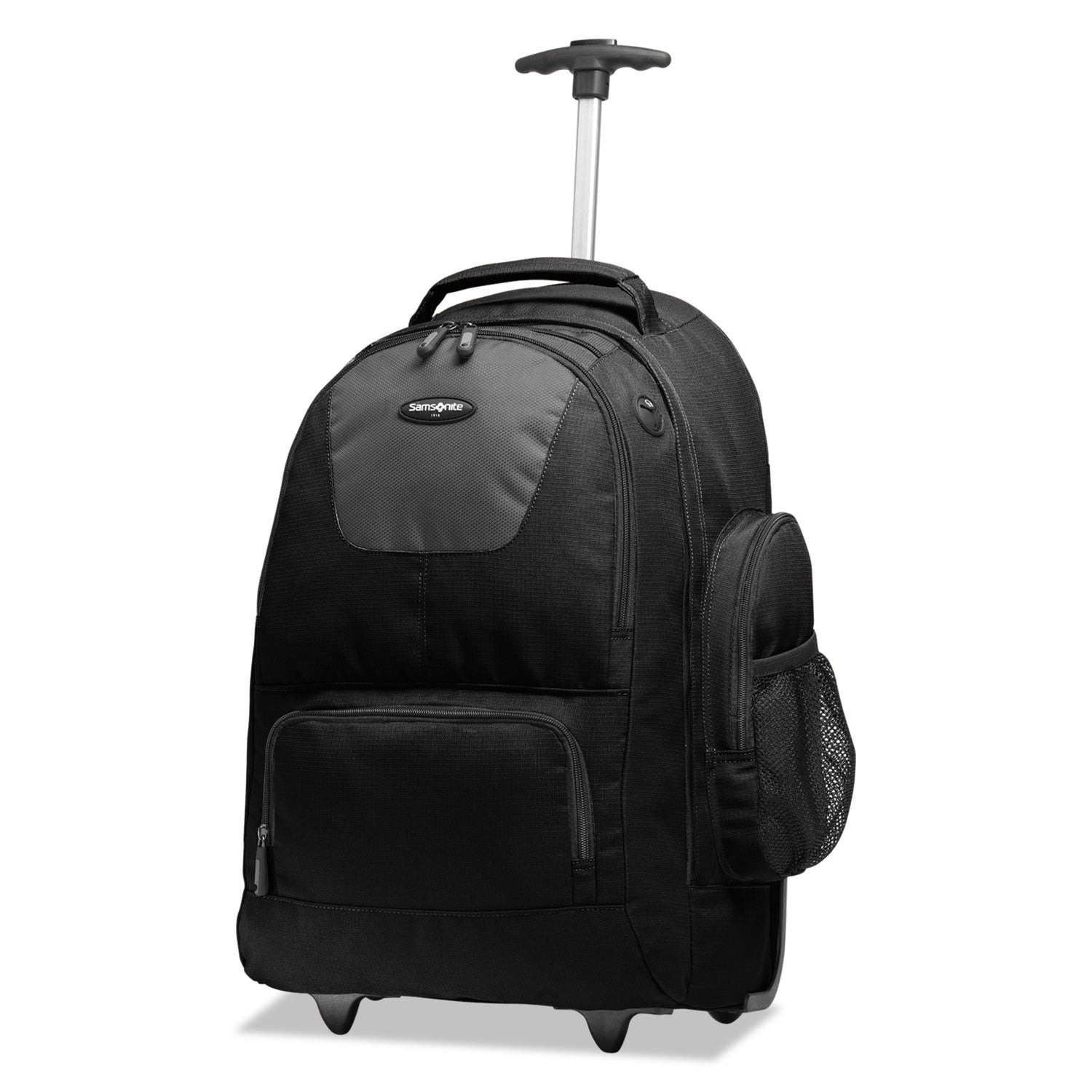 Samsonite® Rolling Backpack, Fits Devices Up to 15.6", Polyester, 14 x 8 x 21, Black/Charcoal - Bloom Skins