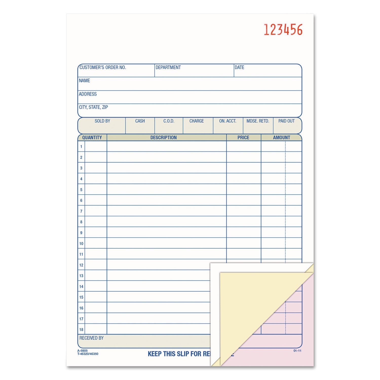 Multipart Sales Order Pad | 2-Part Carbonless