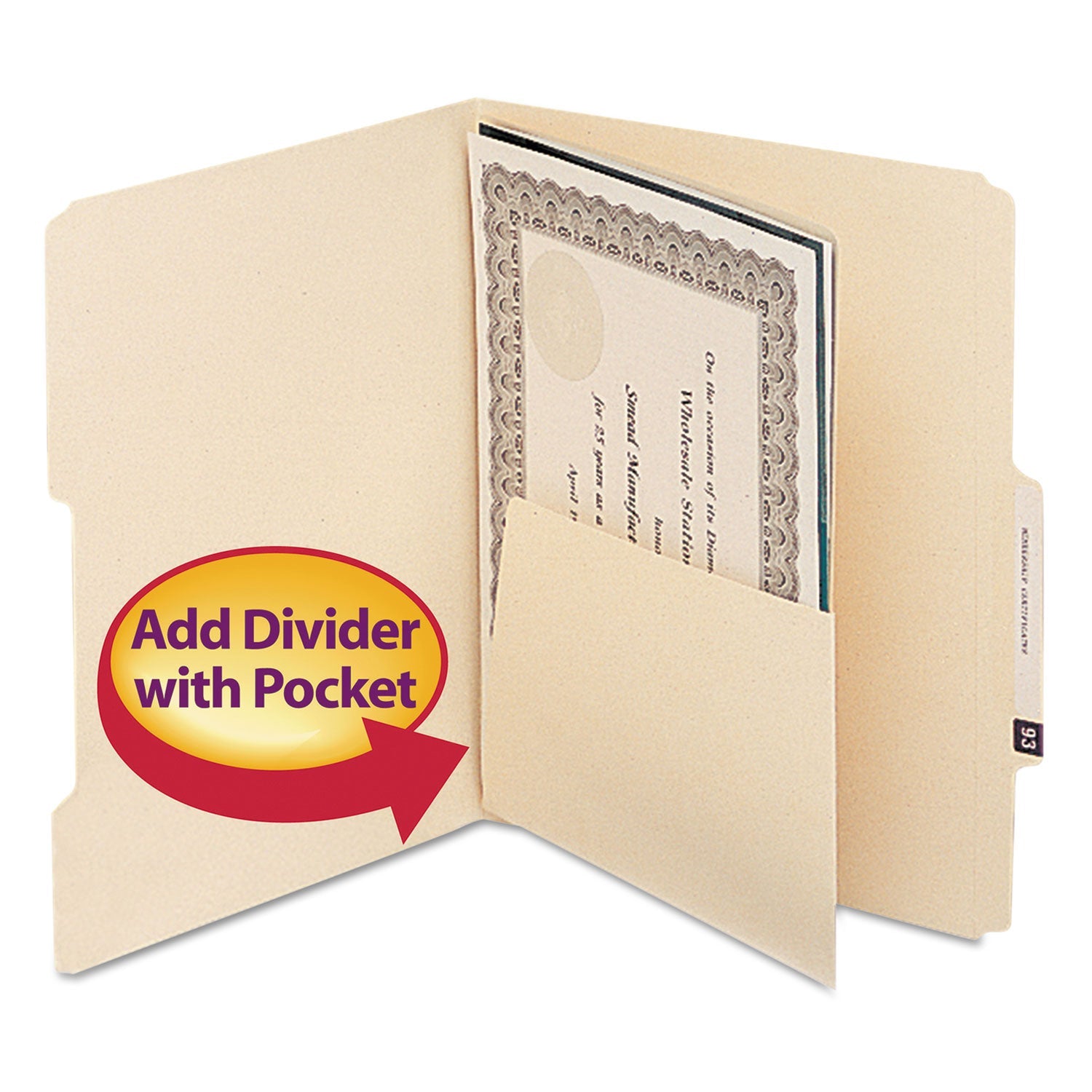 Smead Self-Adhesive Folder Dividers with Pockets
