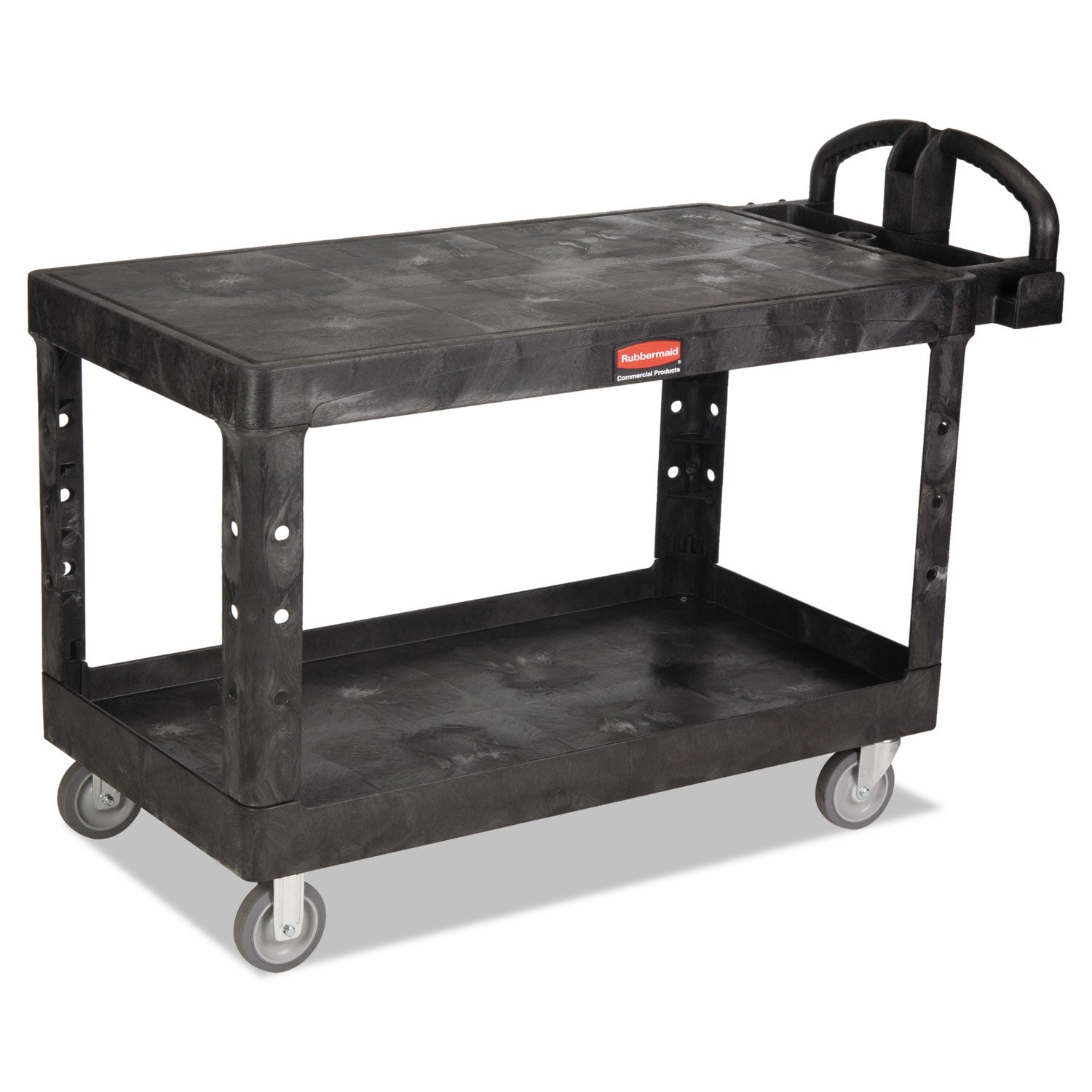 Heavy-Duty Utility Cart | Flat Shelves, 500lb, Blk