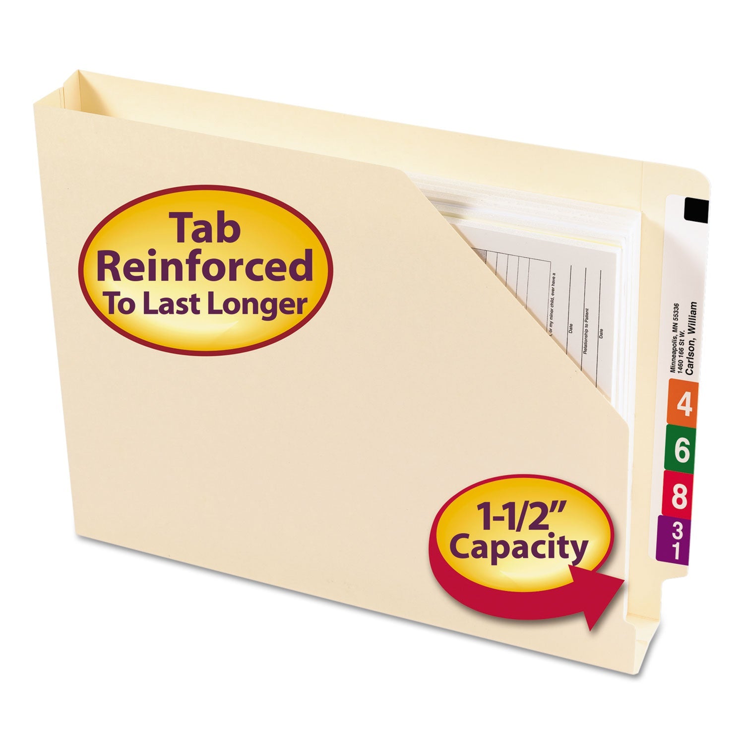 End Tab Jackets With Reinforced Tabs | Letter, 50