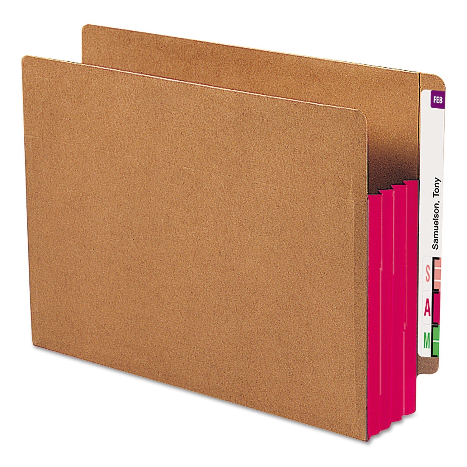 Smead Redrope Drop-Front End Tab File Pockets, Fully Lined 6.5" High Gussets, 3.5" Expansion, Letter Size, Redrope/Red, 10/Box
