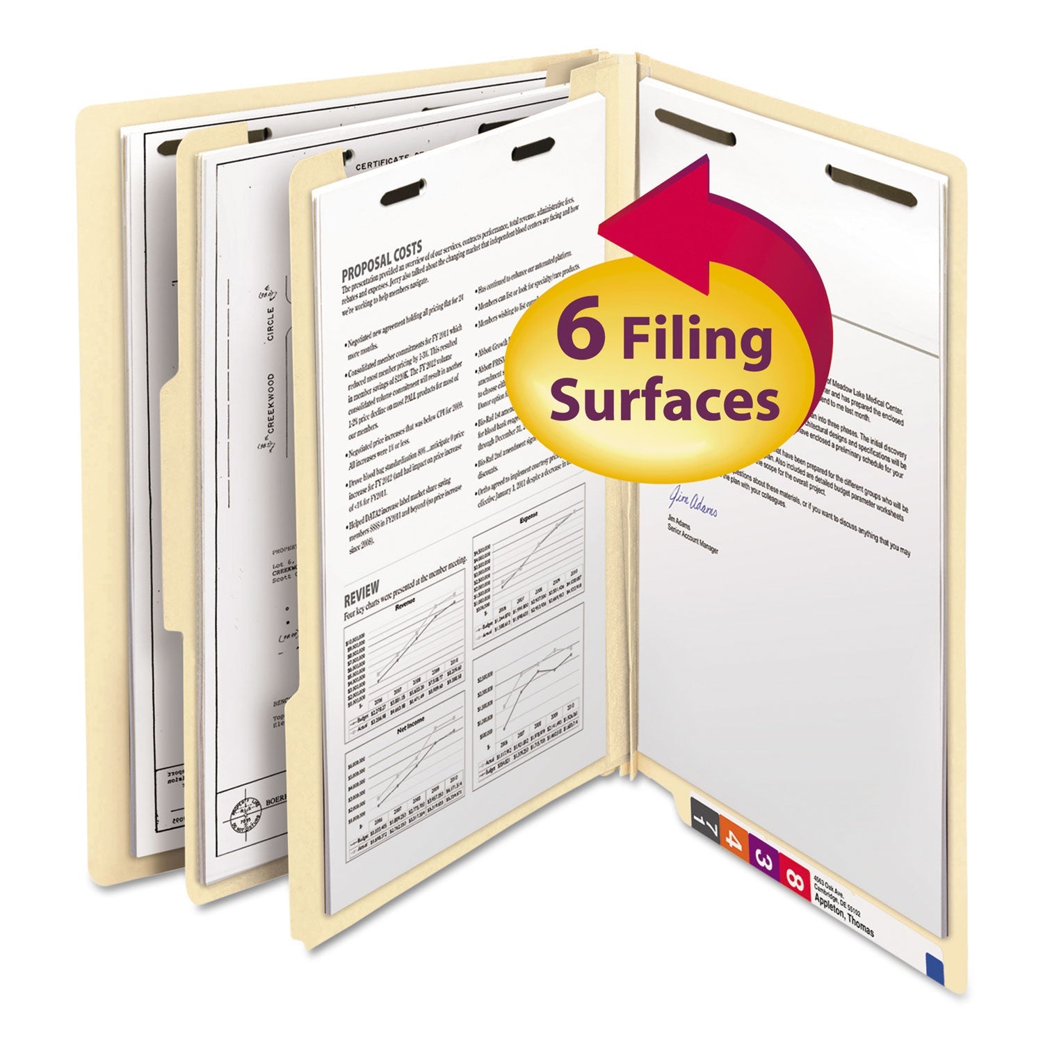 Manila End Tab Classification Folders | 10/Box