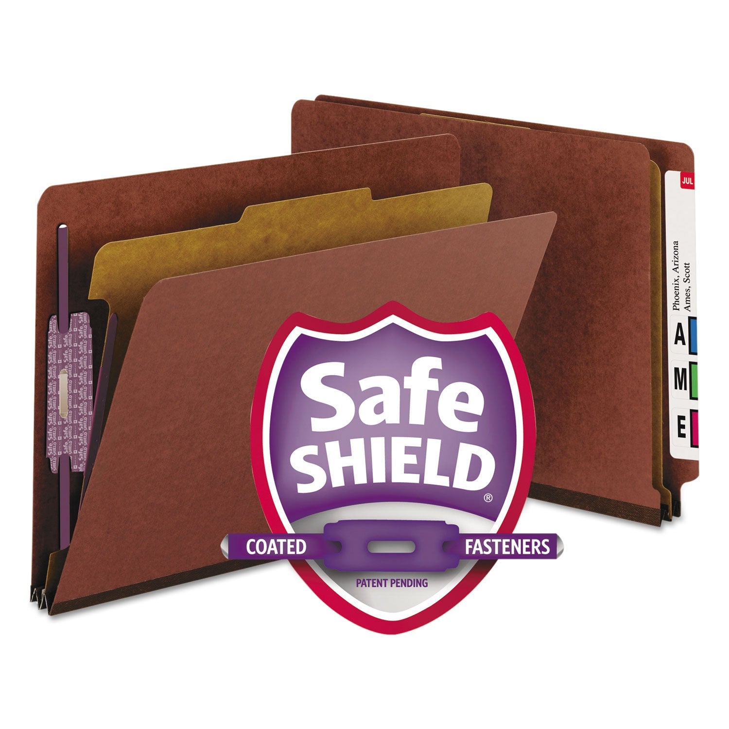 End Tab Class Folders | Smead Pressboard Red 10/Box