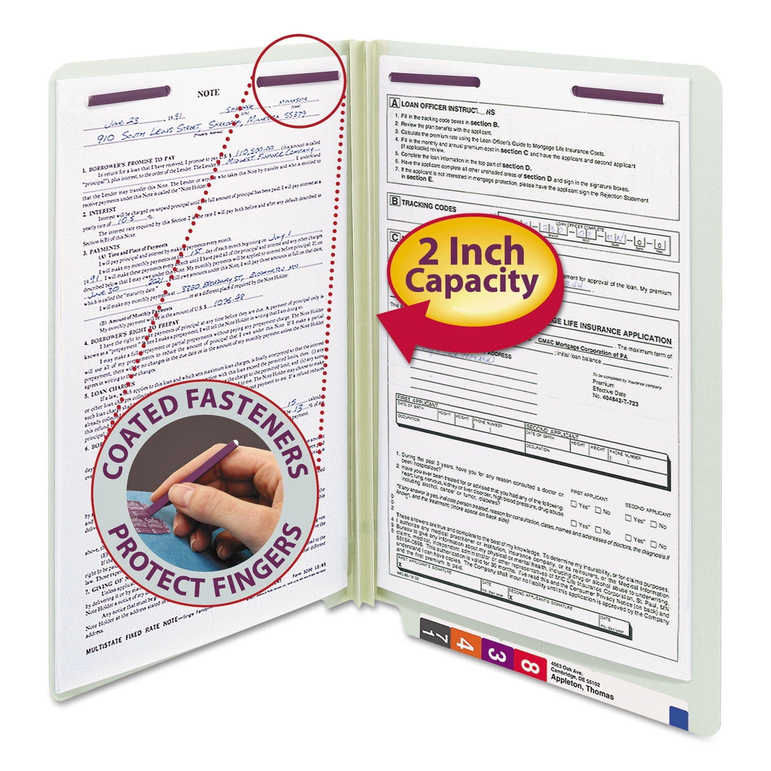 End Tab Pressboard Classification Folders| Gray