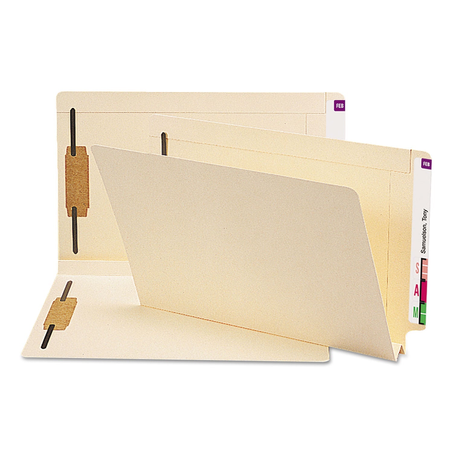 End Tab W-Fold Fastener Folders | Legal, 50/Box