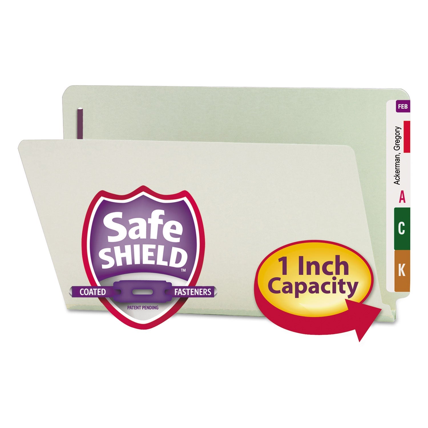 End Tab Pressboard Classification Folders| Gray