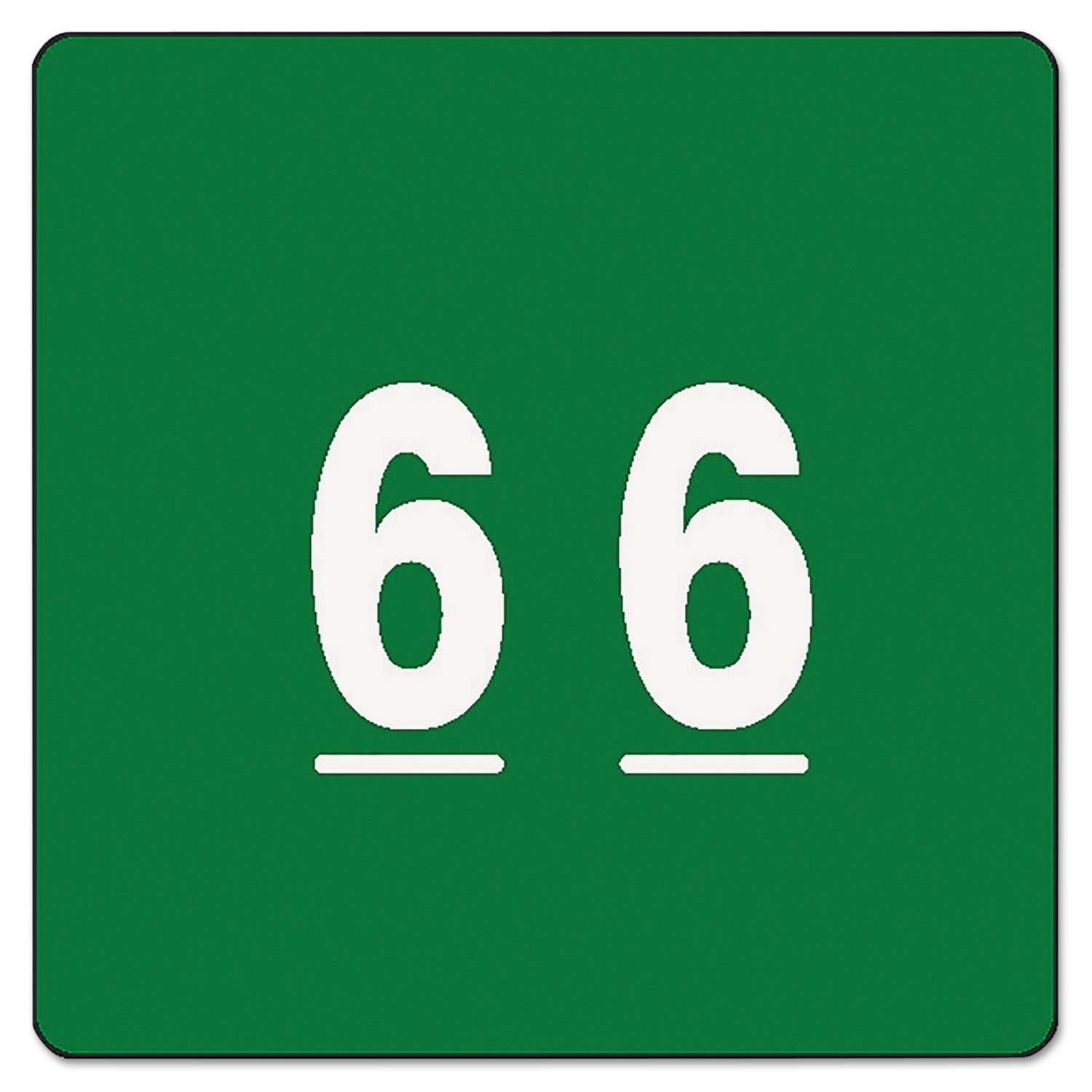 Smead Numerical End Tab File Folder Labels, 6, 1.5 X 1.5, Green, 250/roll