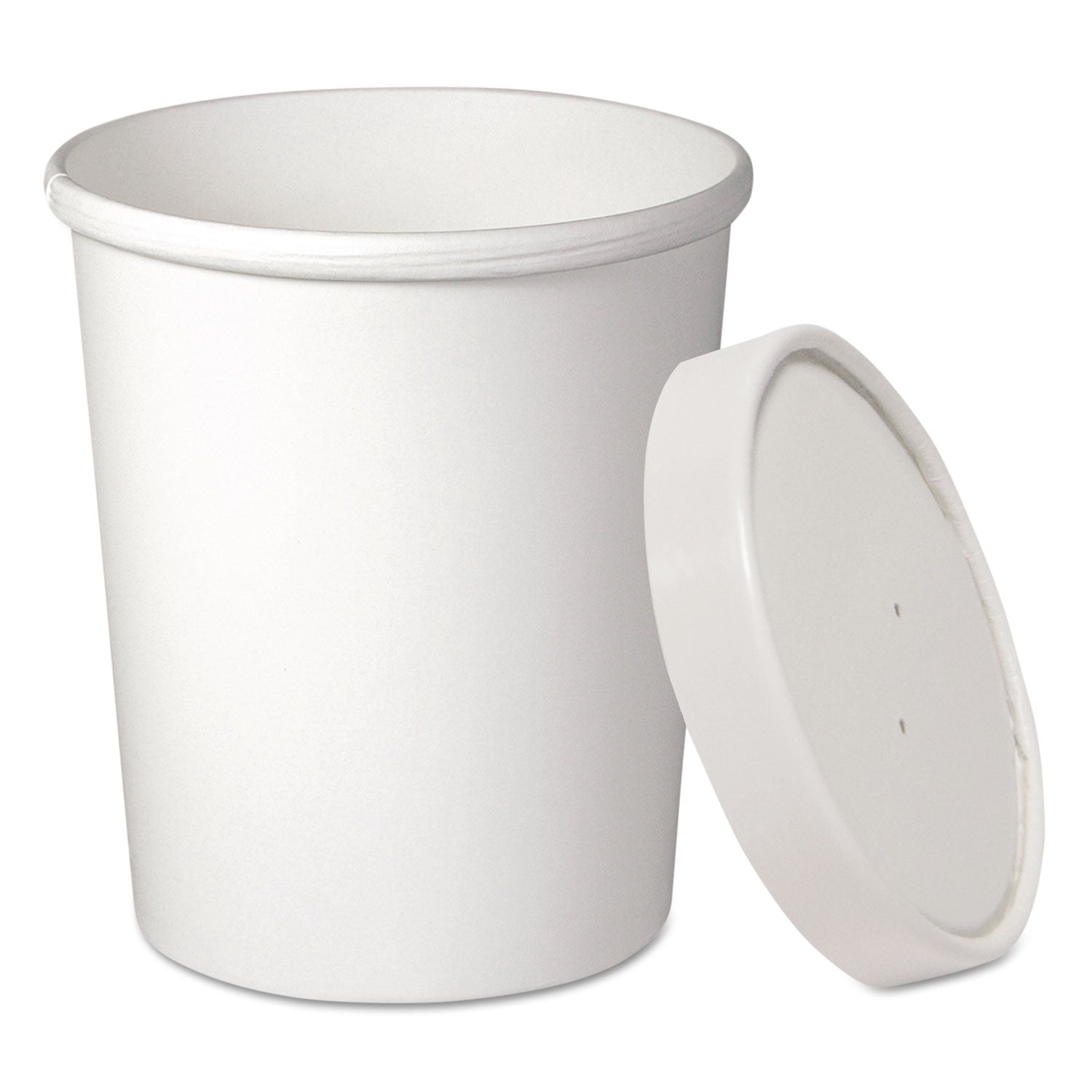 SOLO® Flexstyle Double Poly Food Combo Packs, 32 oz, White, Paper, 25 Cups and 25 Lids/Pack, 10 Packs/Carton
