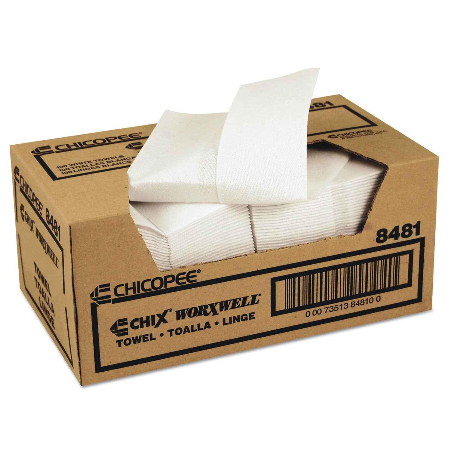Chicopee® Durawipe Shop Towels, 13 X 15, Z Fold, White, 100/carton