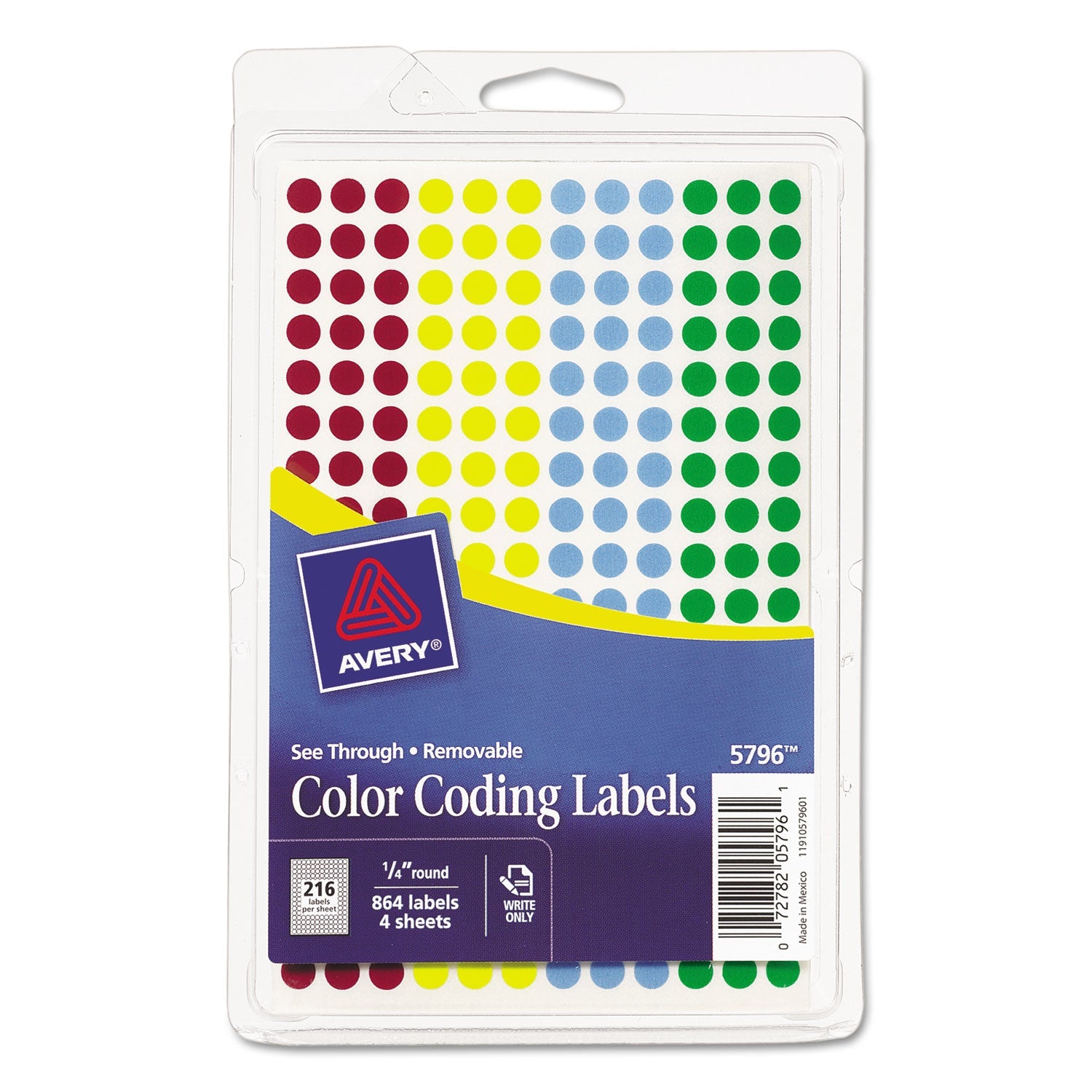 See Through Removable Round Color Dots | 864/pk